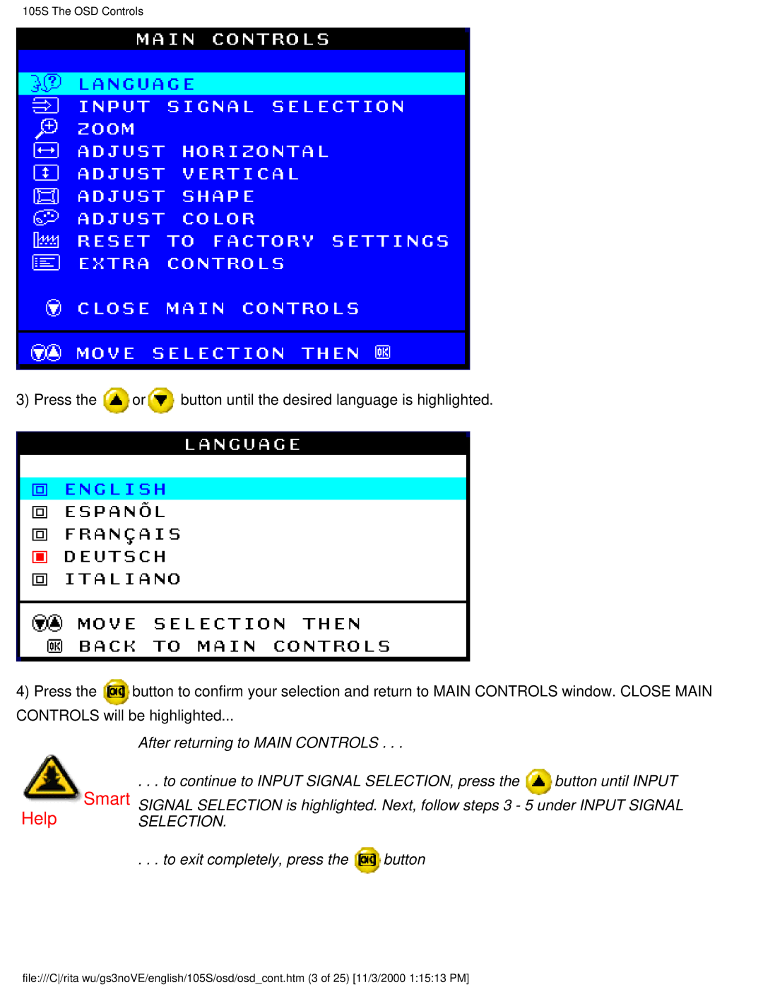 Philips 105S26 user manual Smart 