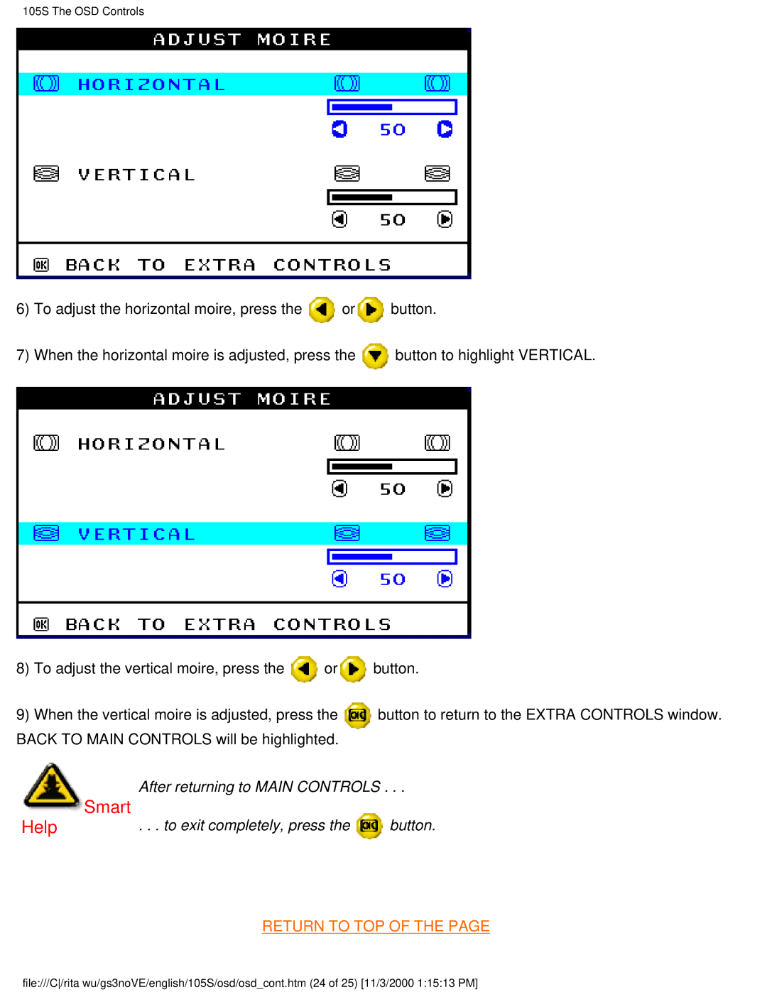 Philips 105S26 user manual Smart 