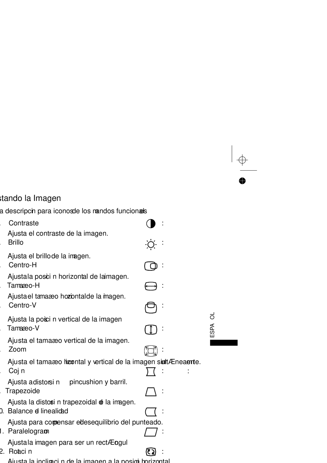 Philips 105S63, 105S69 manual Ajustando la Imagen 