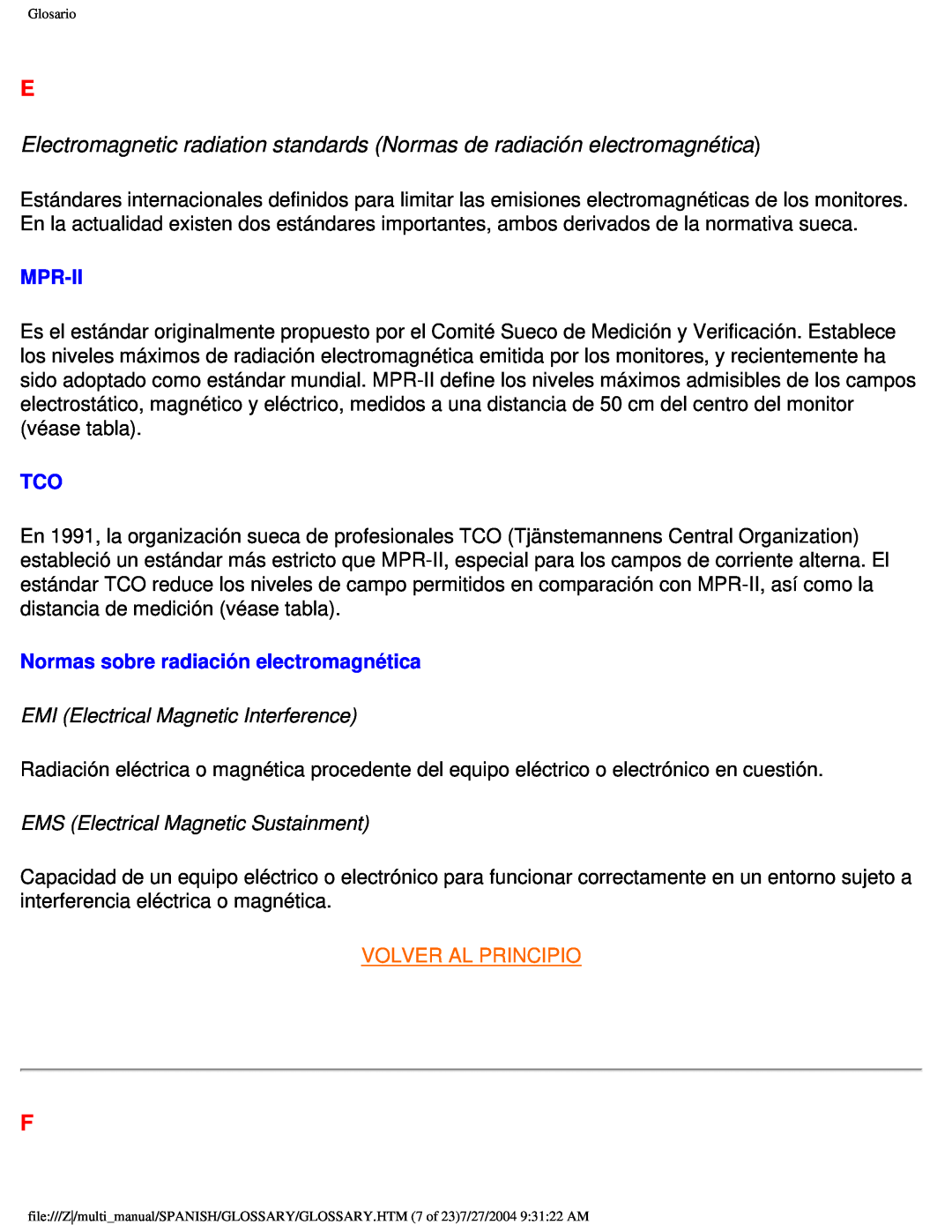 Philips 107B Mpr-Ii, Normas sobre radiación electromagnética, EMI Electrical Magnetic Interference, Volver Al Principio 