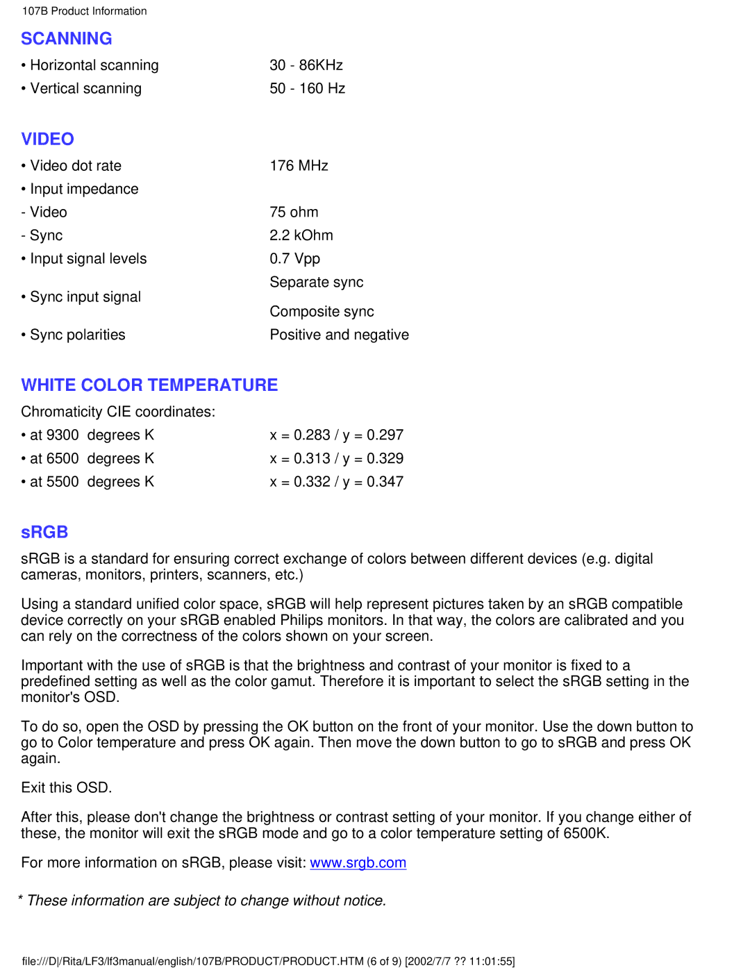 Philips 107B user manual Scanning 