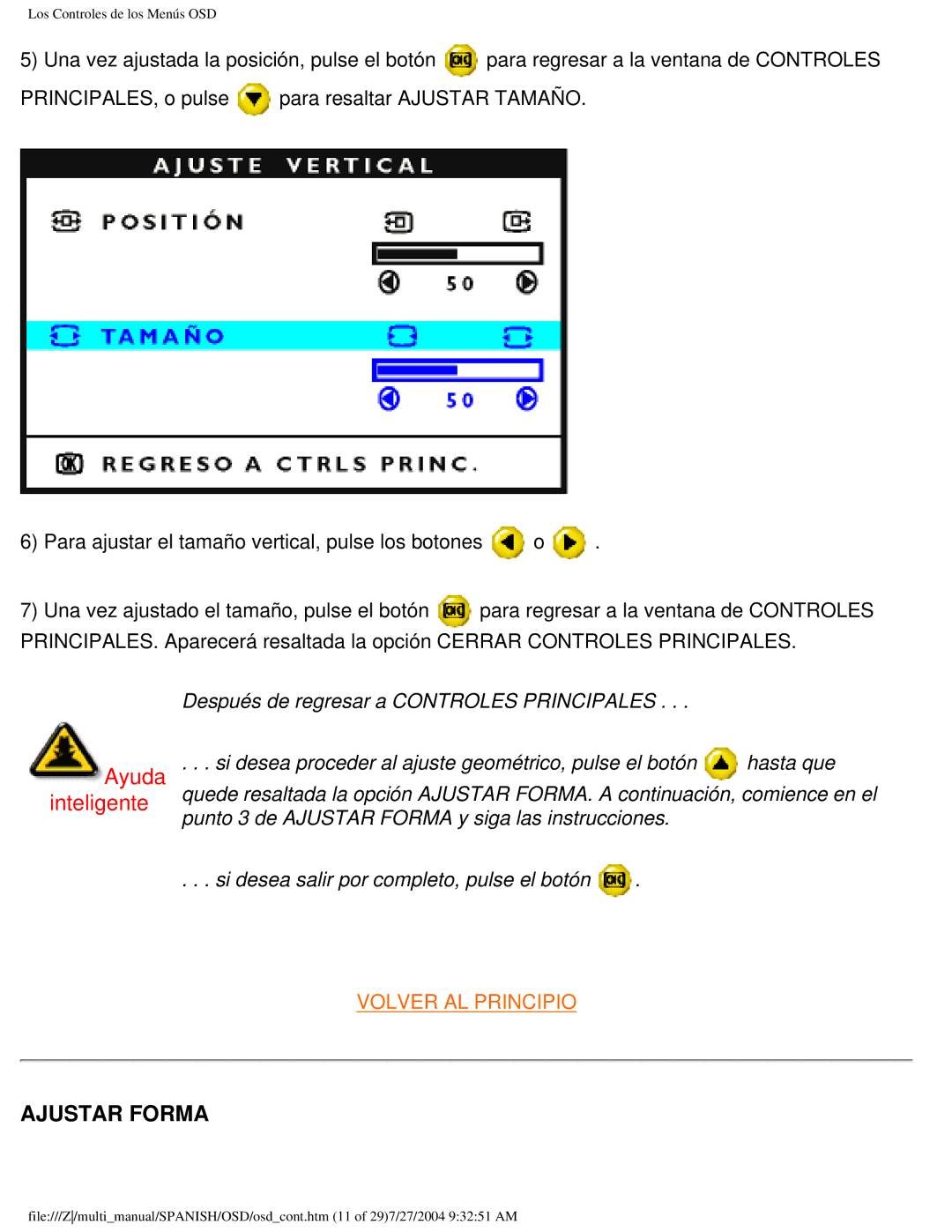 Philips 107B user manual Ajustar Forma 