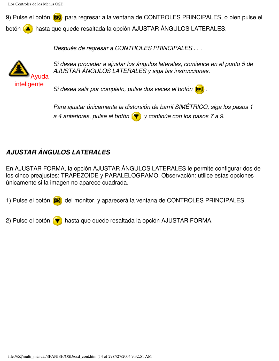 Philips 107B user manual Ajustar Ángulos Laterales 