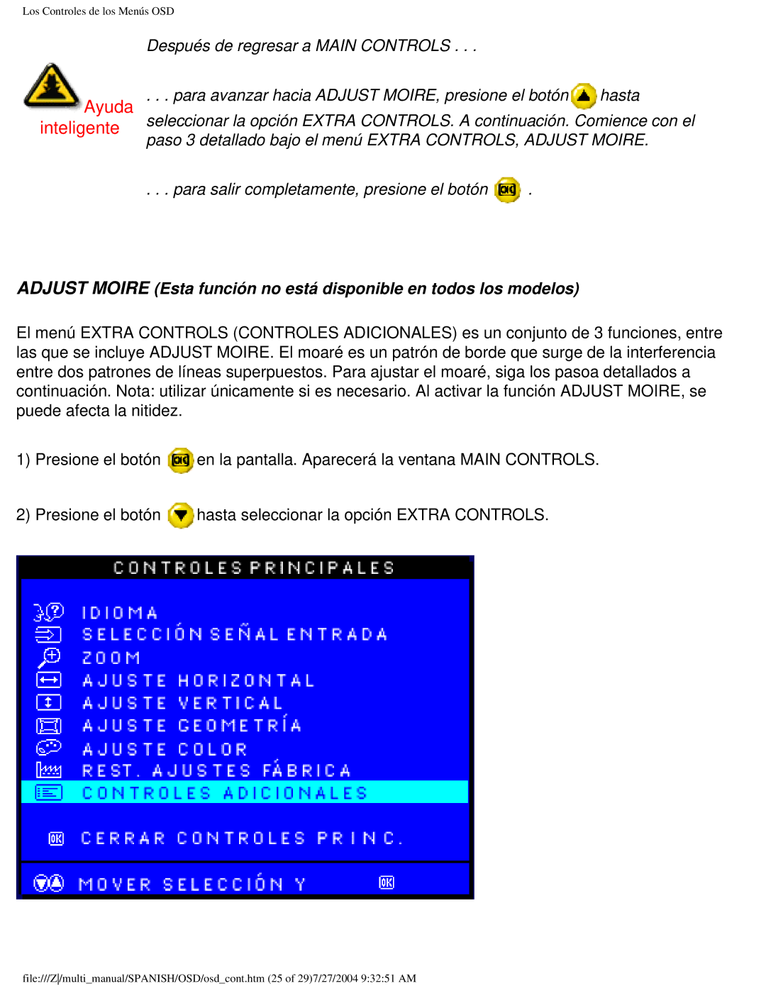 Philips 107B user manual Ayuda inteligente 