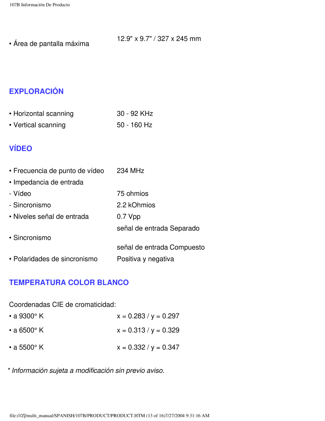 Philips 107B user manual Exploración 