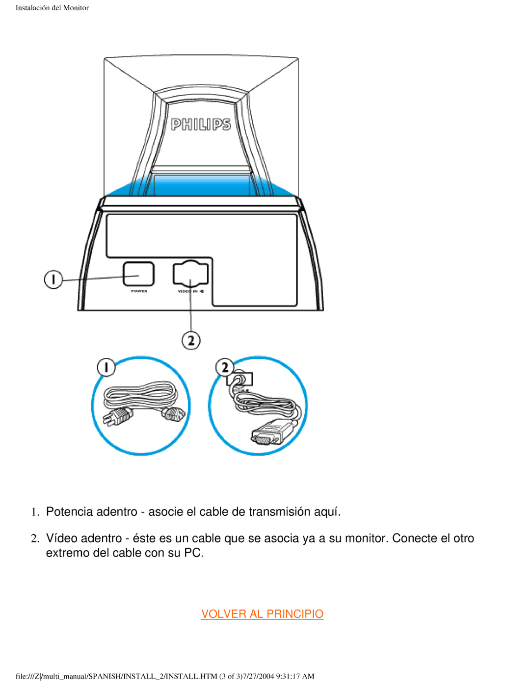 Philips 107B user manual Volver AL Principio 