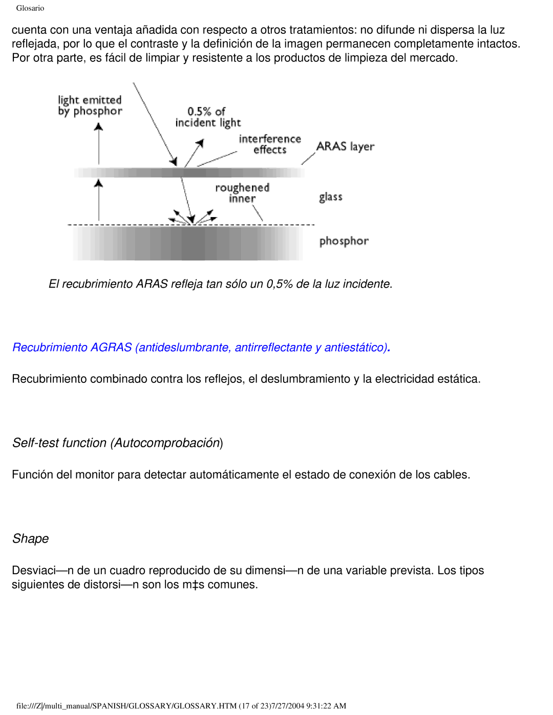 Philips 107B user manual Self-test function Autocomprobación, Shape 