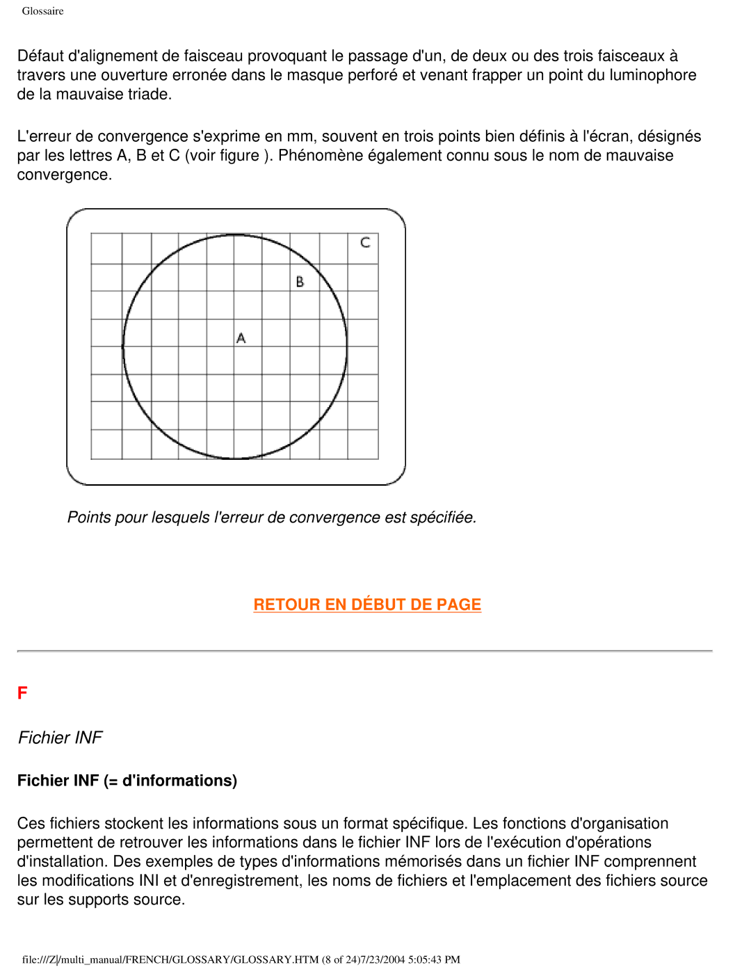 Philips 107B3 user manual Fichier INF = dinformations 