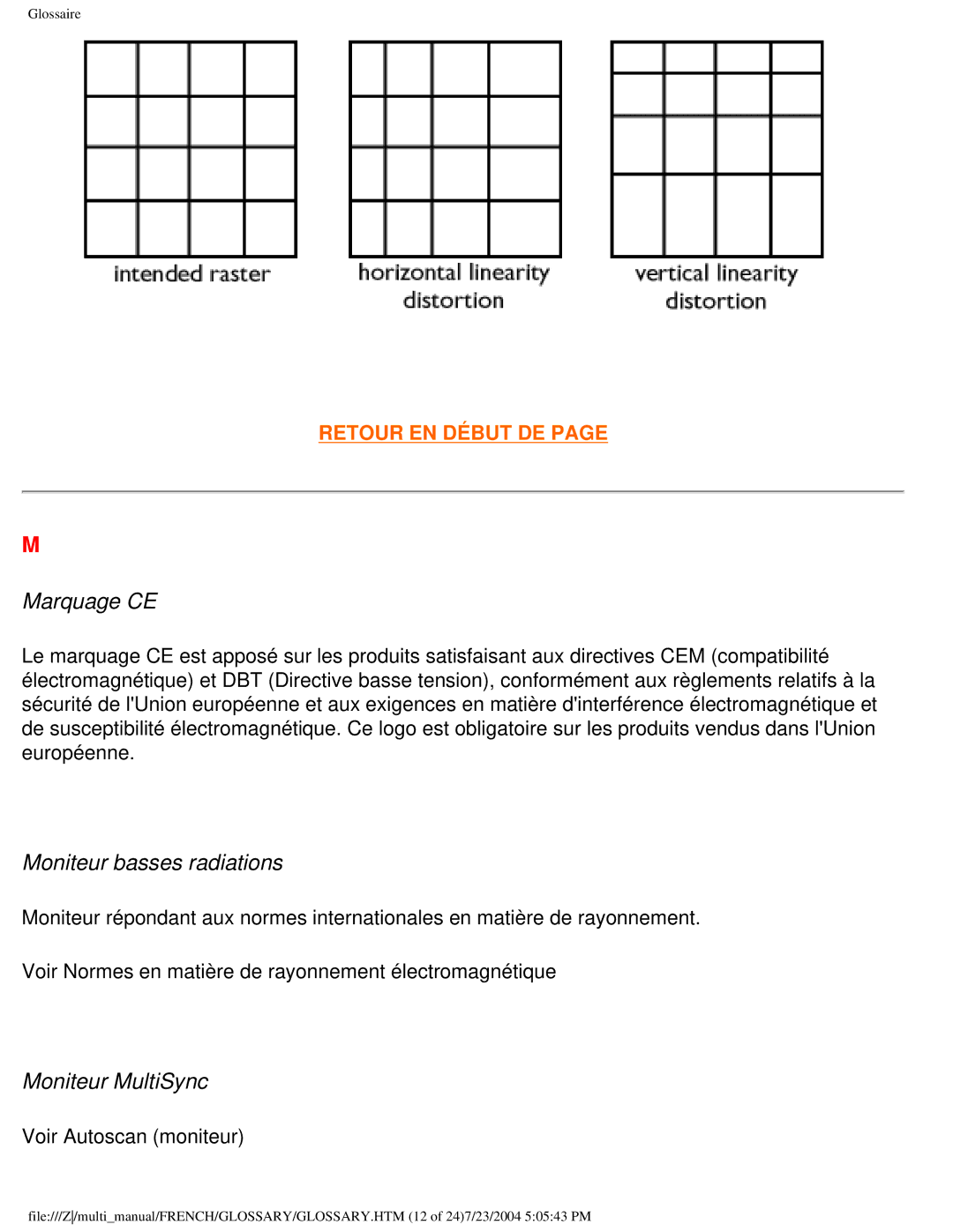 Philips 107B3 user manual Marquage CE, Moniteur basses radiations, Moniteur MultiSync 