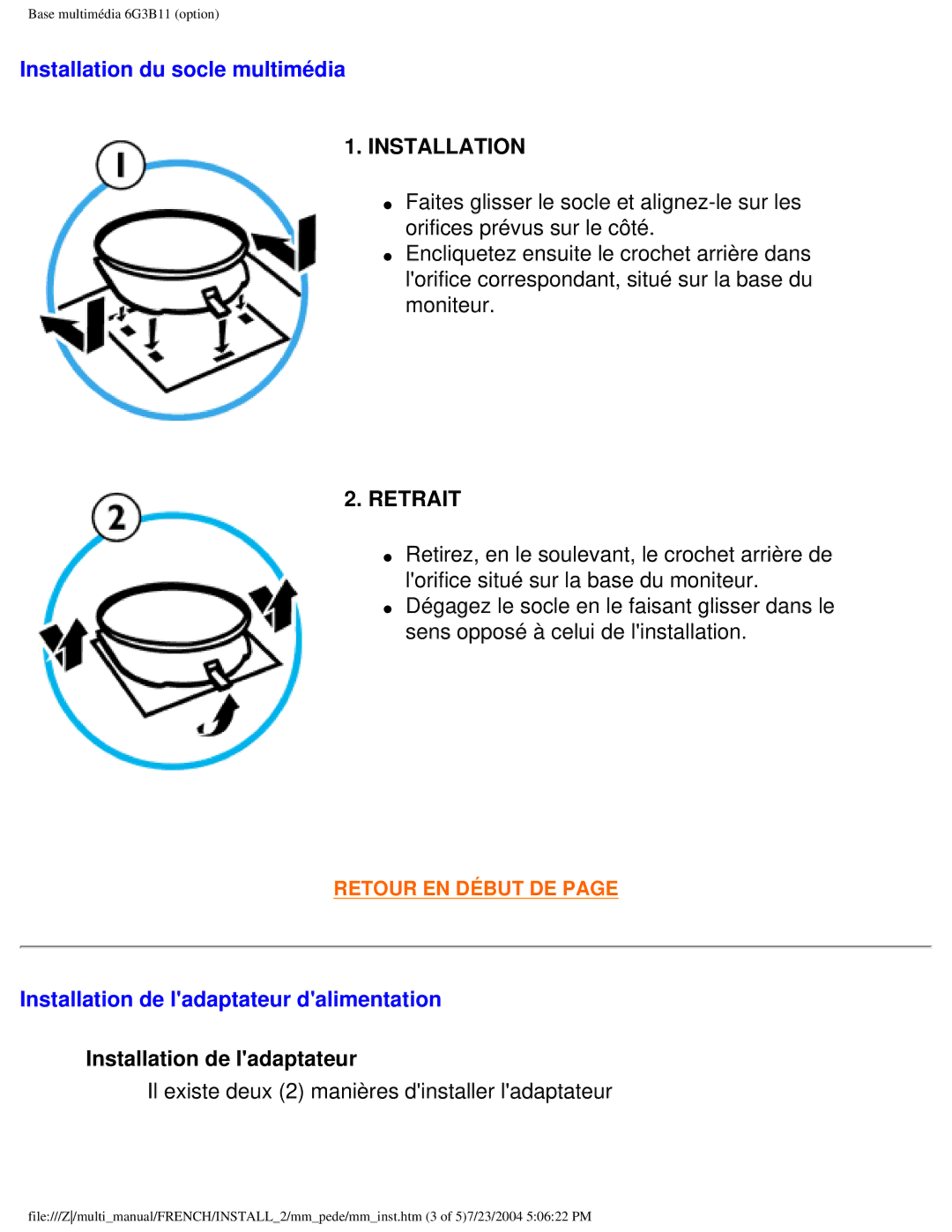 Philips 107B3 user manual Installation 