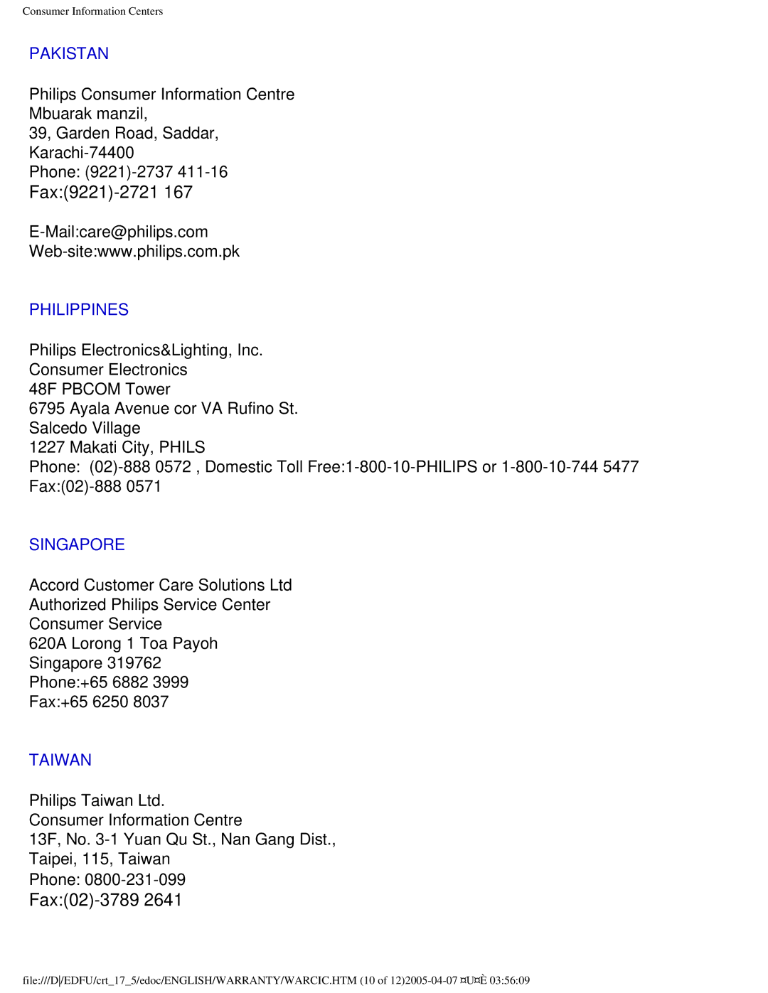 Philips 107B50 user manual Fax9221-2721 