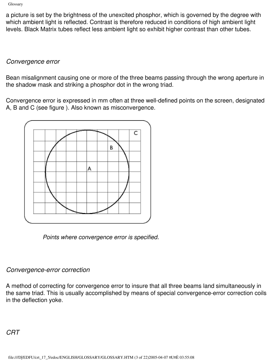 Philips 107B50 user manual Convergence error, Convergence-error correction 