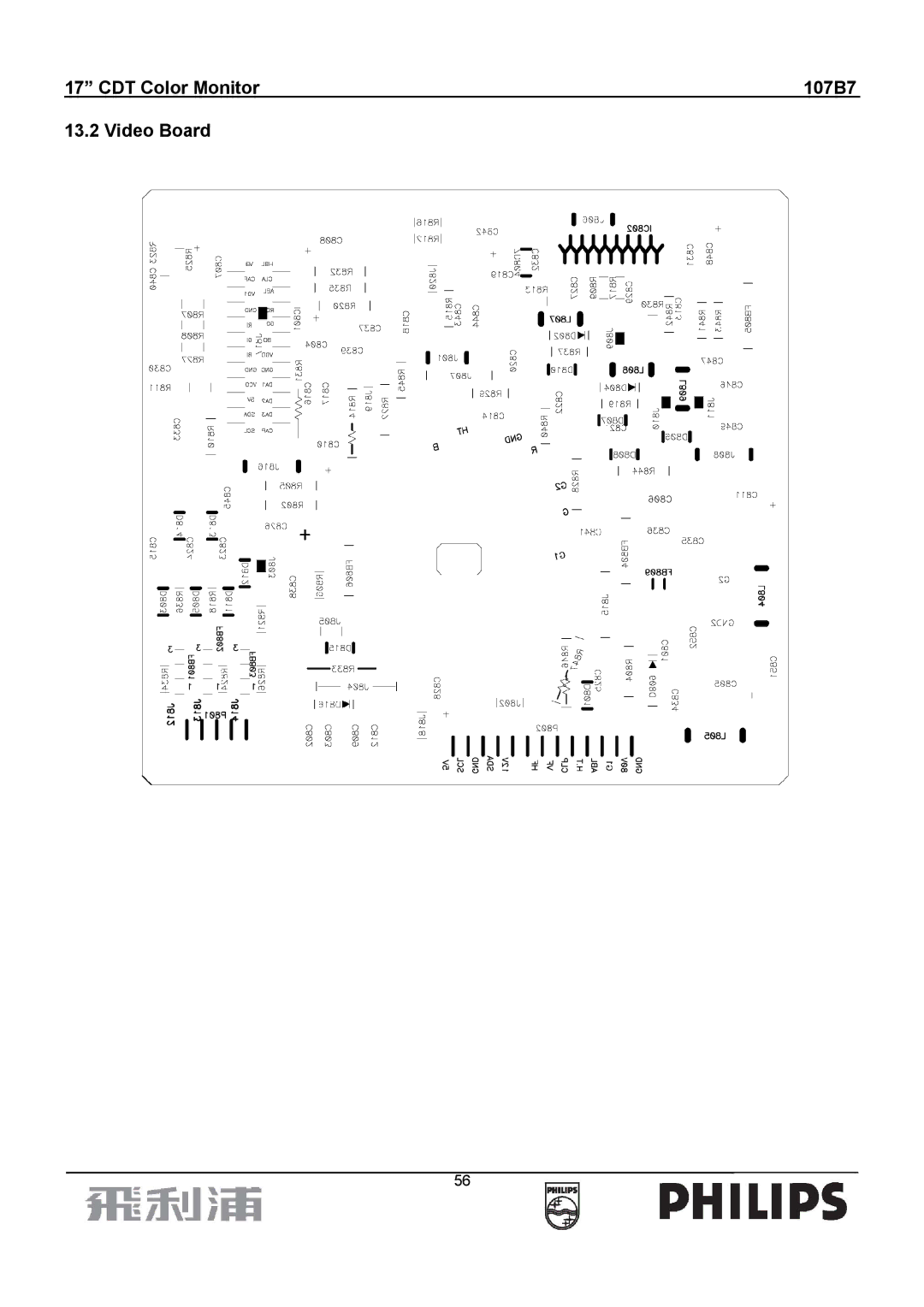 Philips manual CDT Color Monitor 107B7 Video Board 