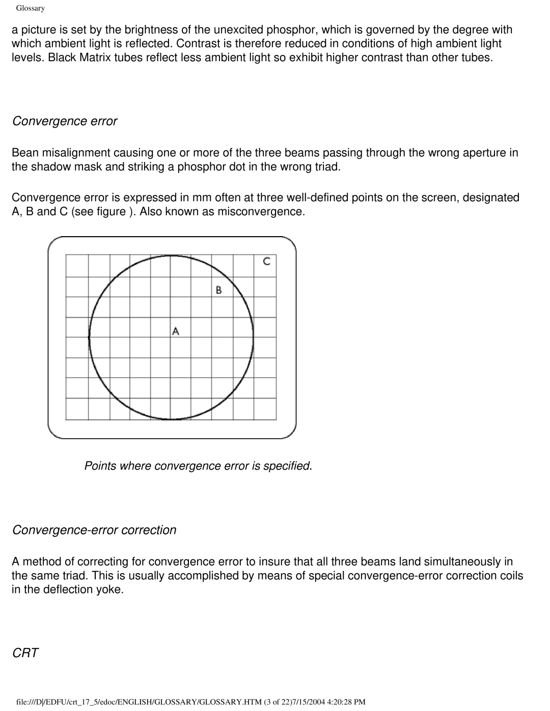 Philips 107C user manual Convergence error, Convergence-error correction 