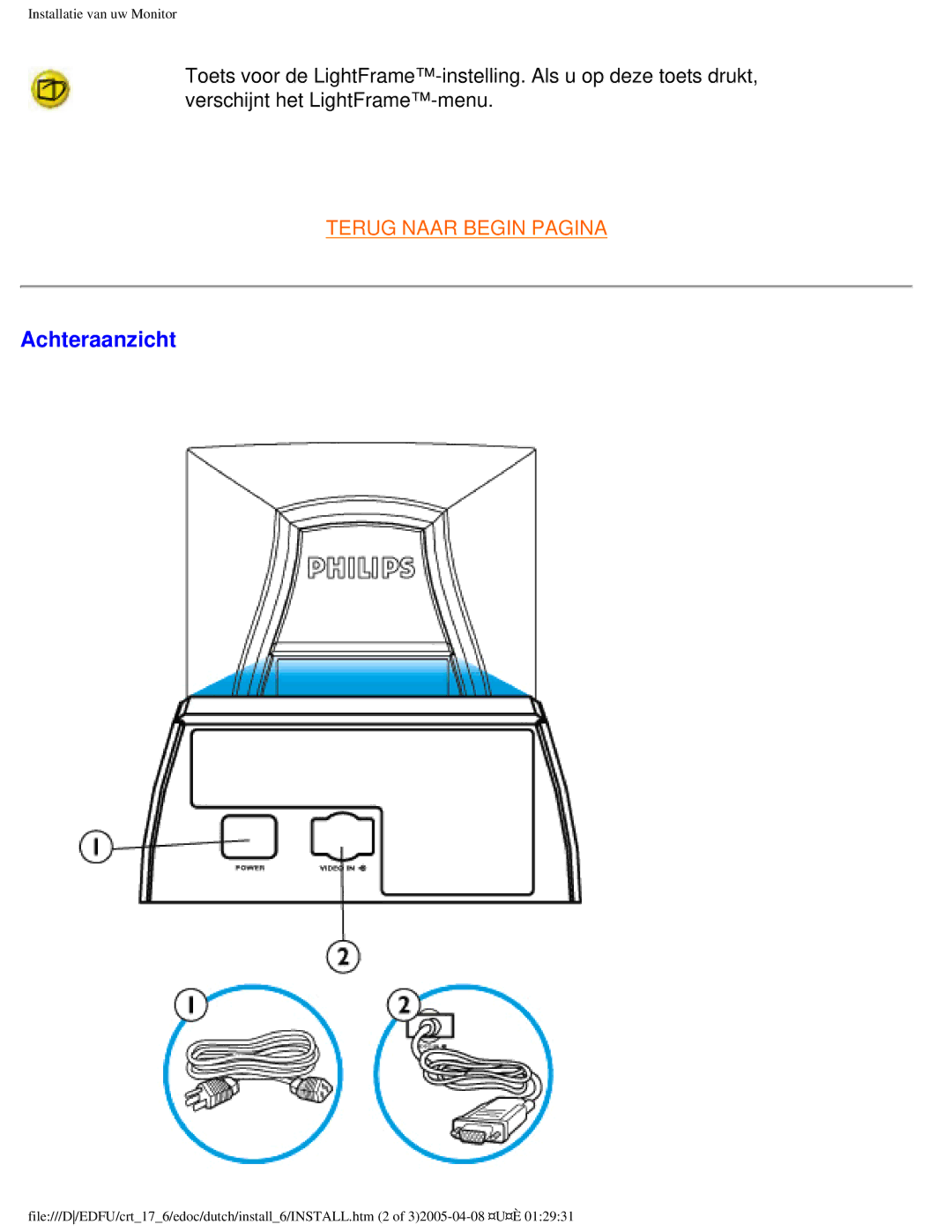 Philips 107C user manual Achteraanzicht 