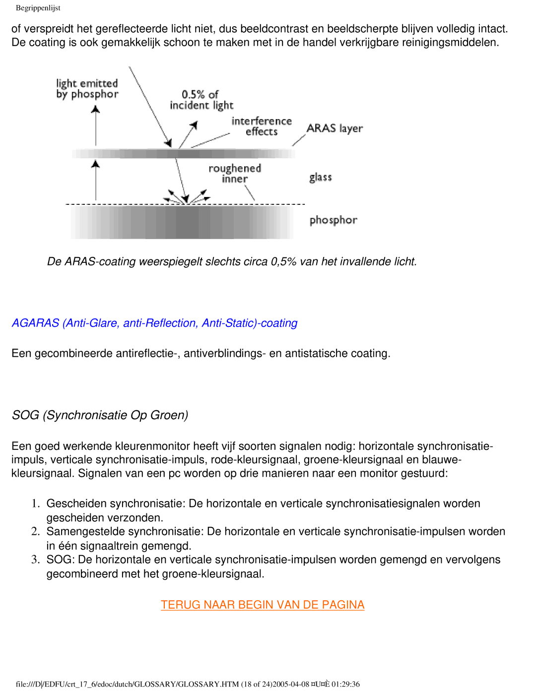 Philips 107C user manual SOG Synchronisatie Op Groen 