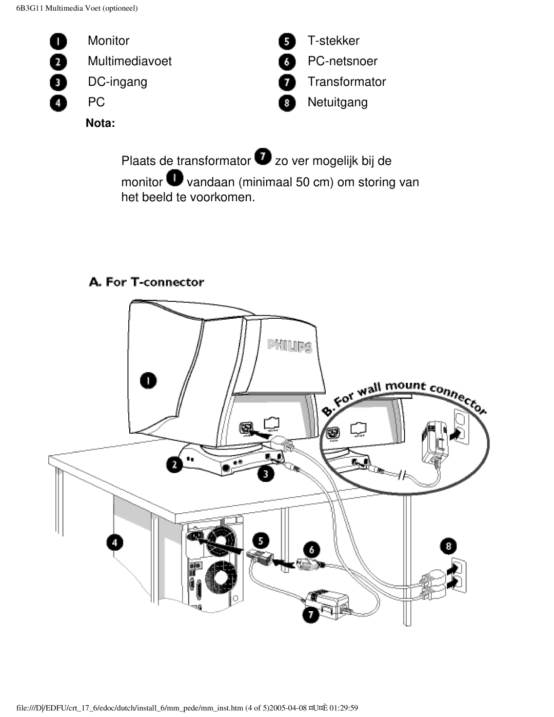 Philips 107C user manual Nota 