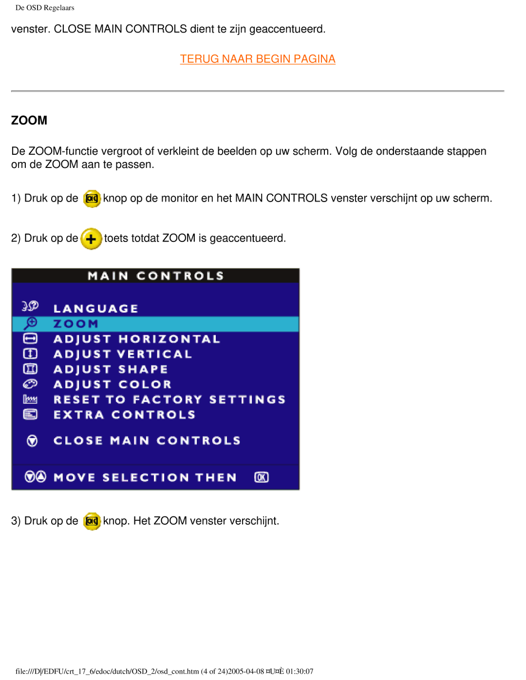 Philips 107C user manual Zoom 