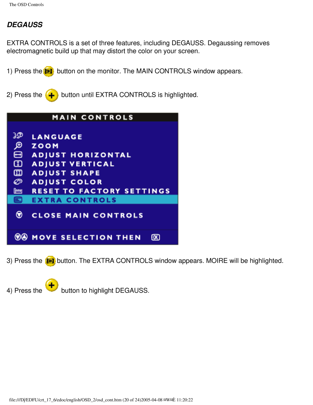 Philips 107C65 user manual Degauss 