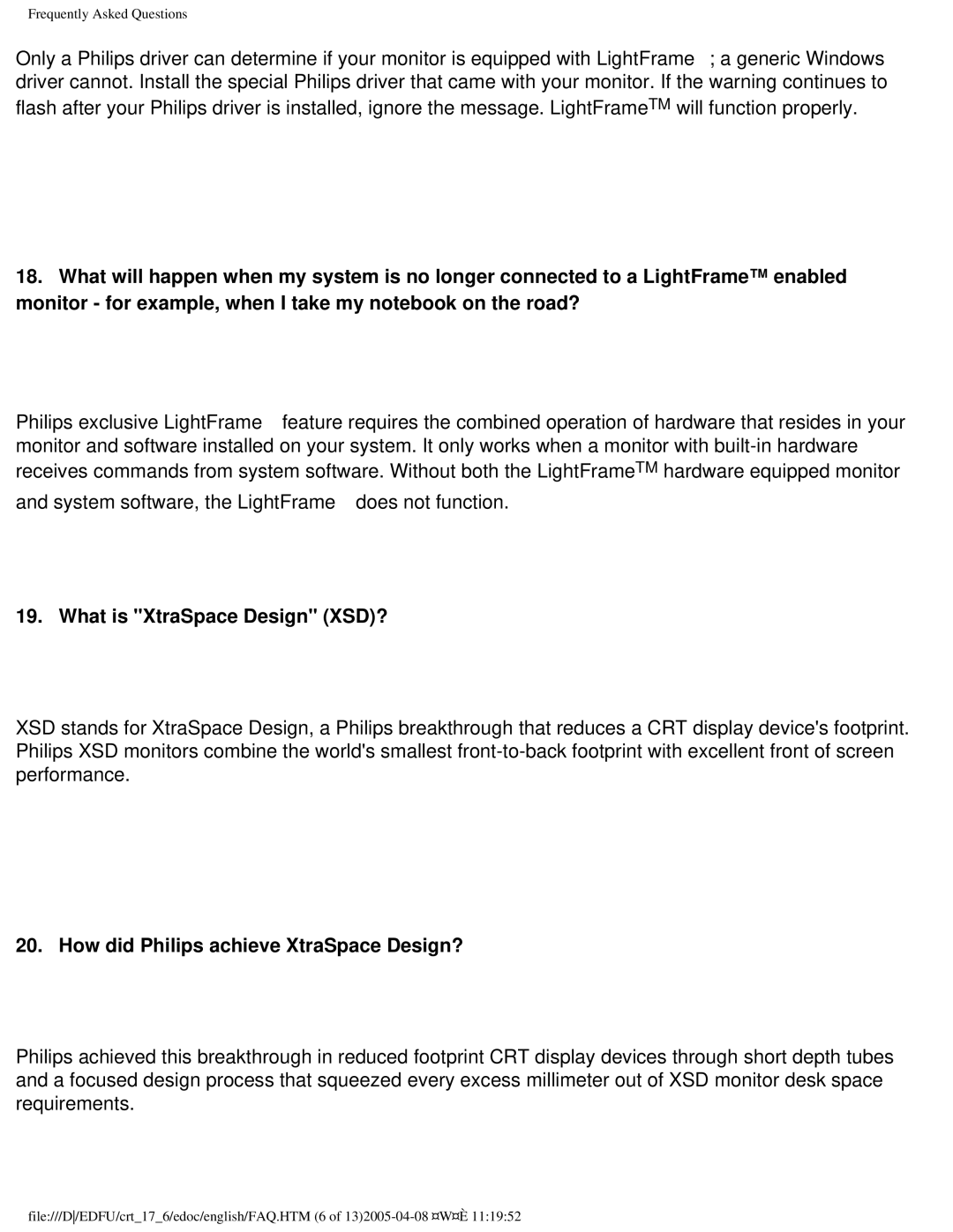 Philips 107C65 user manual What is XtraSpace Design XSD?, How did Philips achieve XtraSpace Design? 