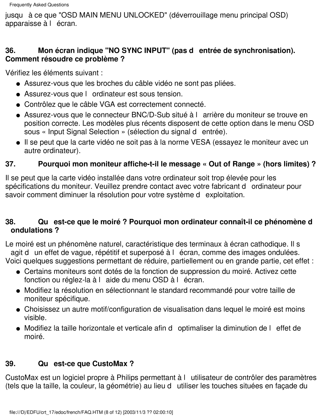 Philips 107E user manual Quest-ce que CustoMax ? 