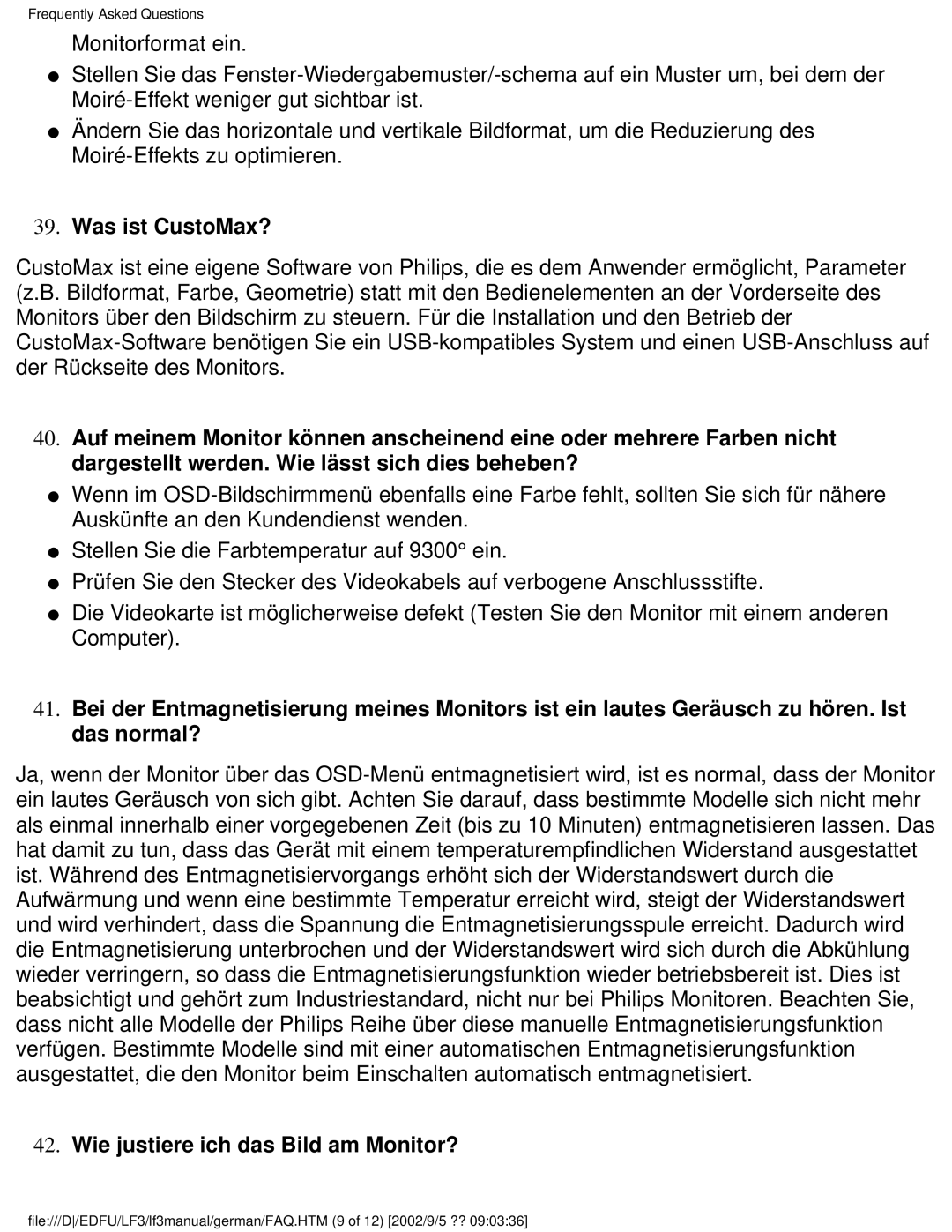 Philips 107E user manual Was ist CustoMax?, Wie justiere ich das Bild am Monitor? 