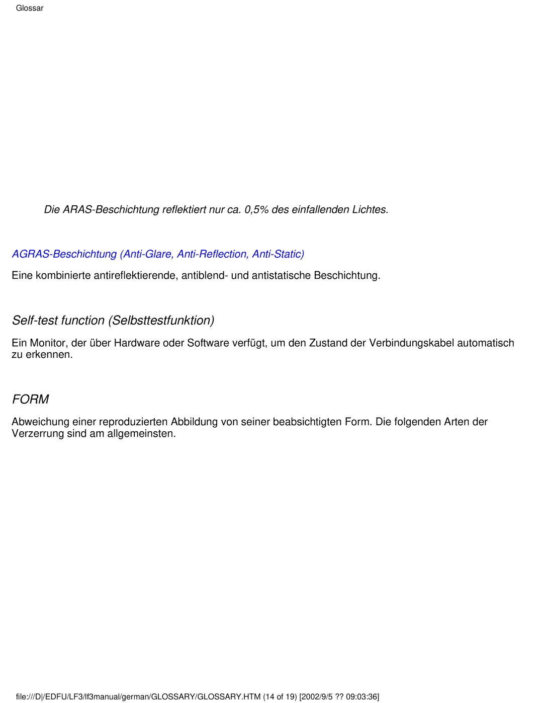 Philips 107E user manual Self-test function Selbsttestfunktion, Form 