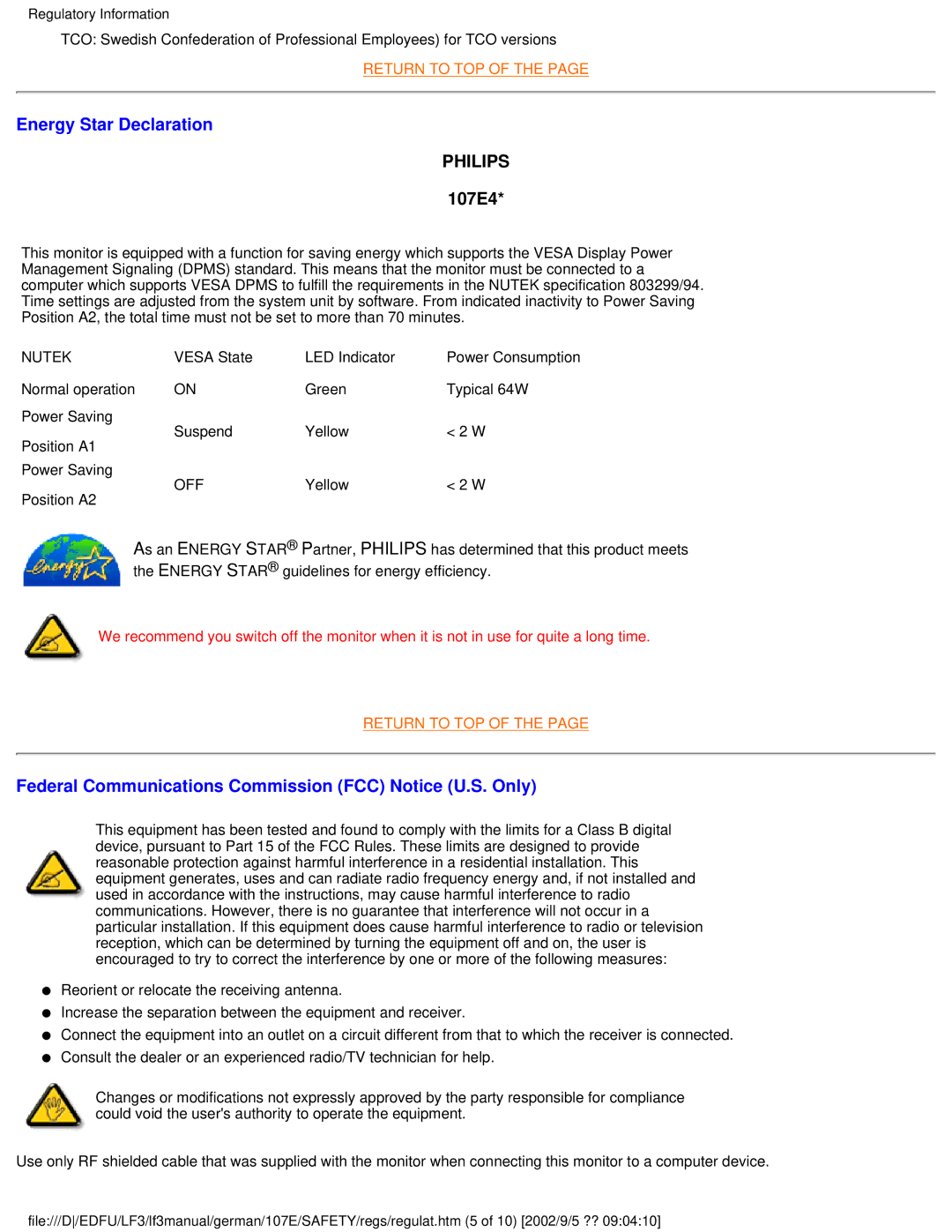 Philips 107E user manual Philips 