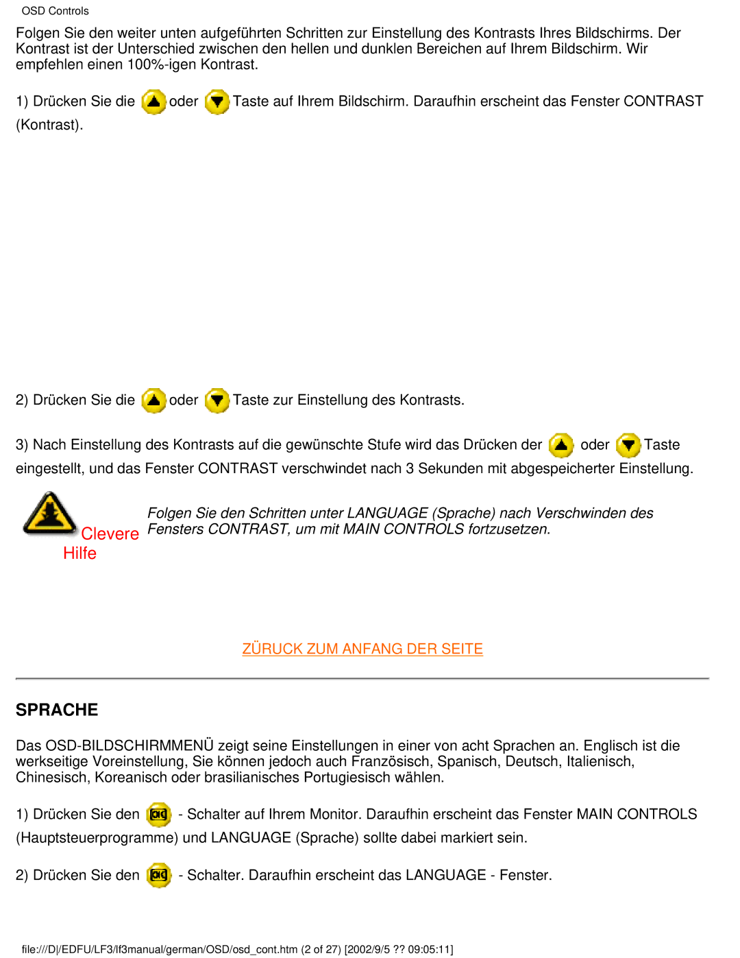 Philips 107E user manual Sprache 