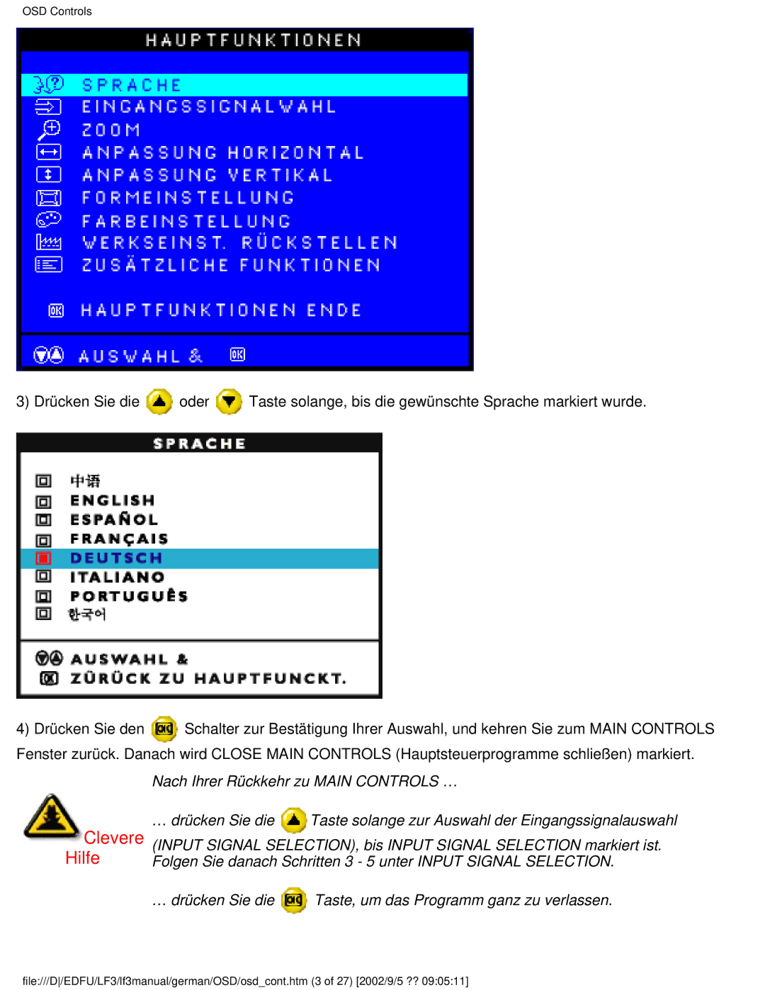 Philips 107E user manual Clevere Hilfe 