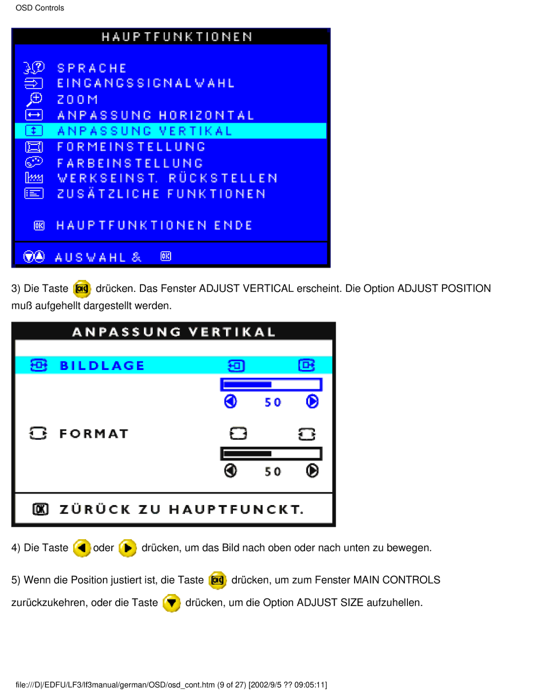 Philips 107E user manual OSD Controls 