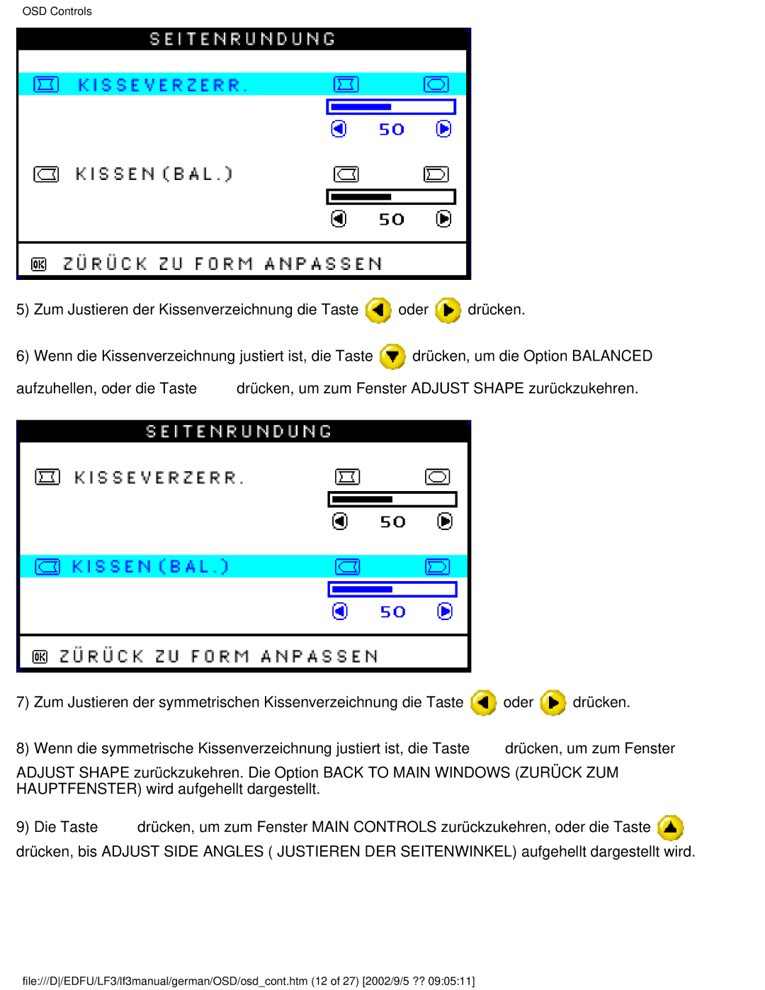 Philips 107E user manual OSD Controls 