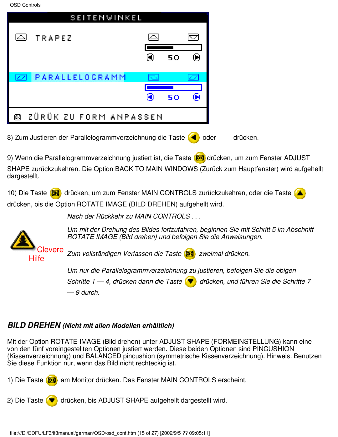 Philips 107E user manual Bild Drehen Nicht mit allen Modellen erhältlich 