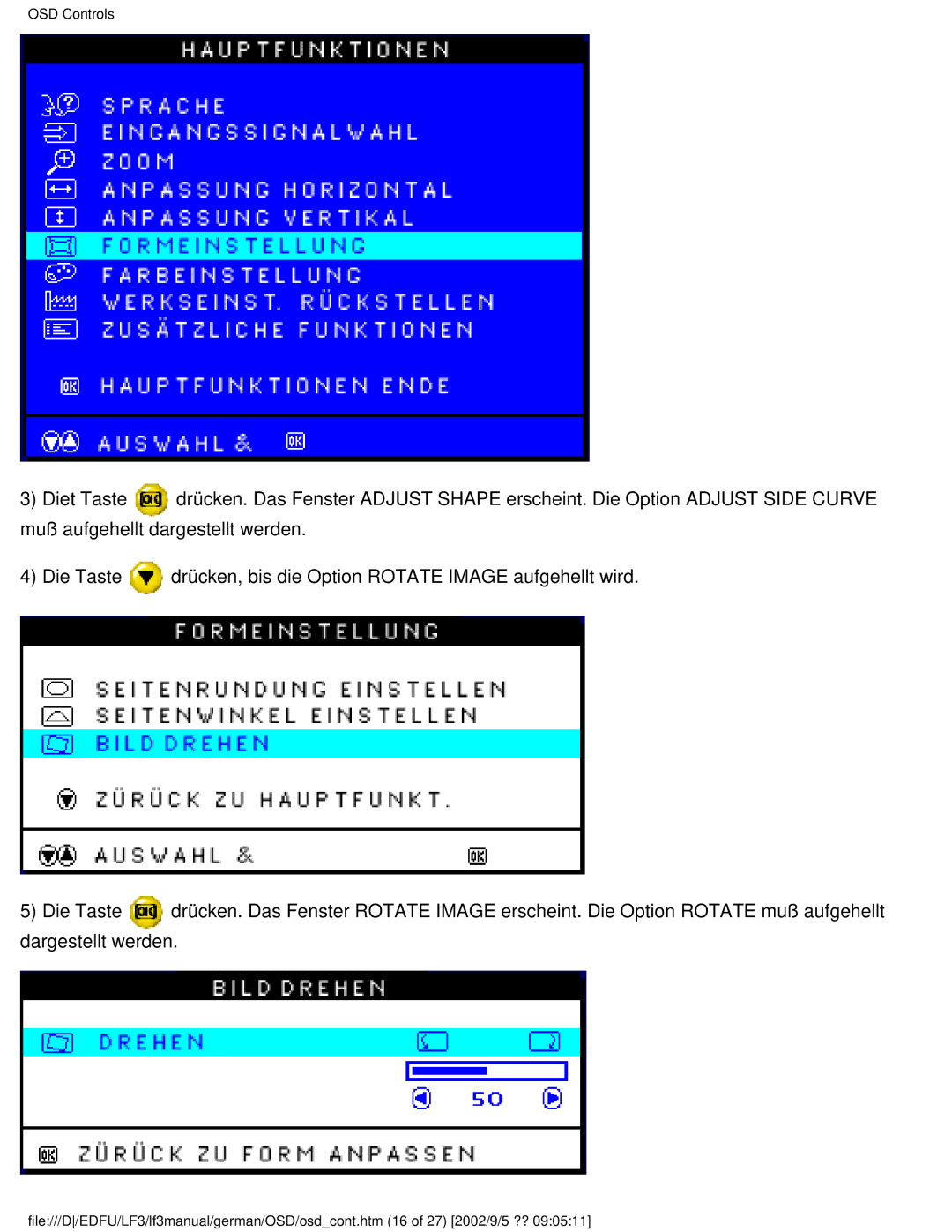 Philips 107E user manual OSD Controls 