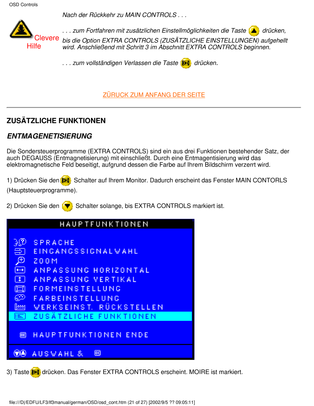 Philips 107E user manual Entmagenetisierung 