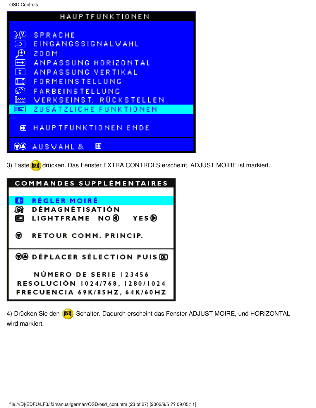 Philips 107E user manual OSD Controls 