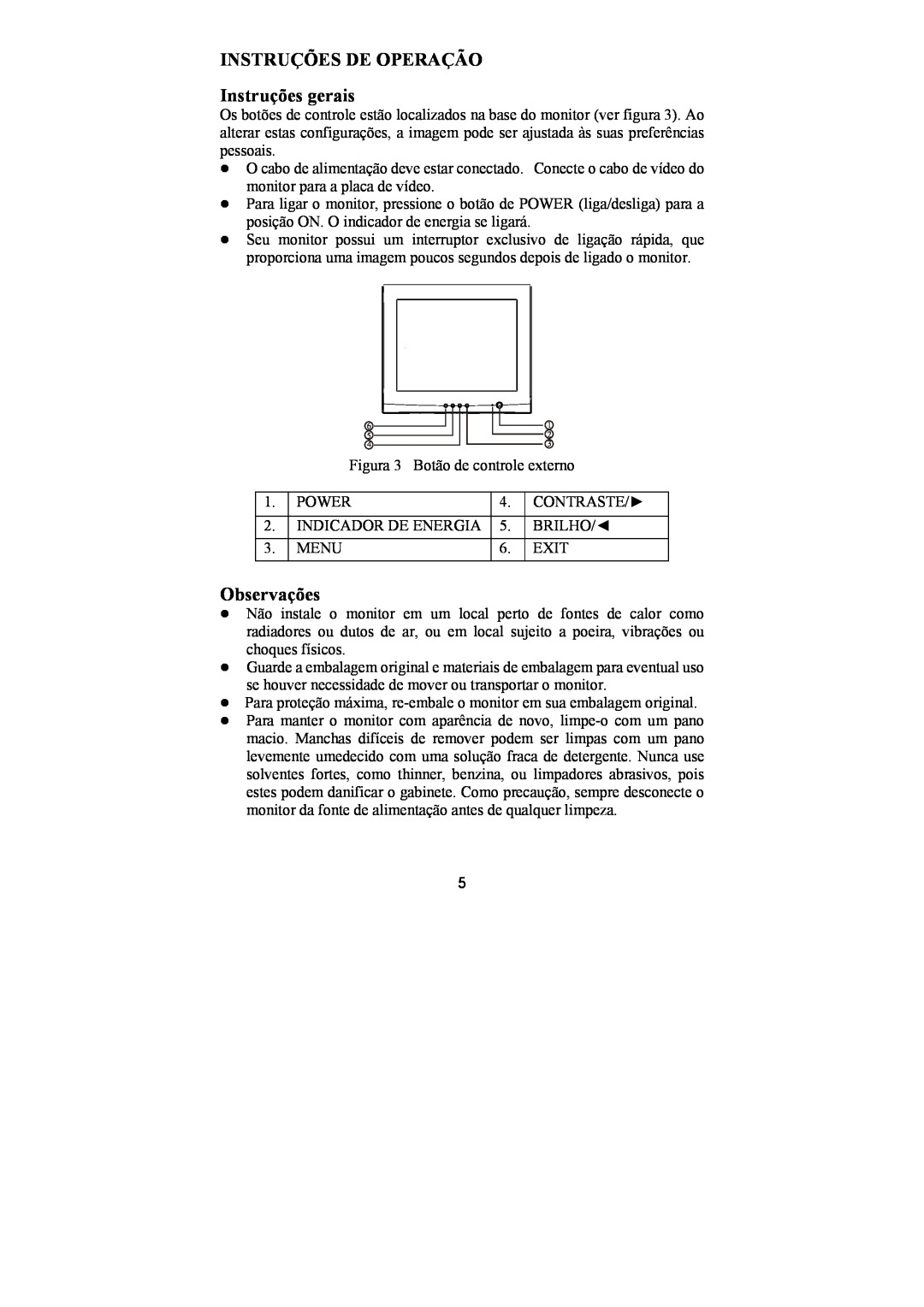 Philips 107E69 manual INSTRUÇÕES DE OPERAÇÃO Instruções gerais, Observações 