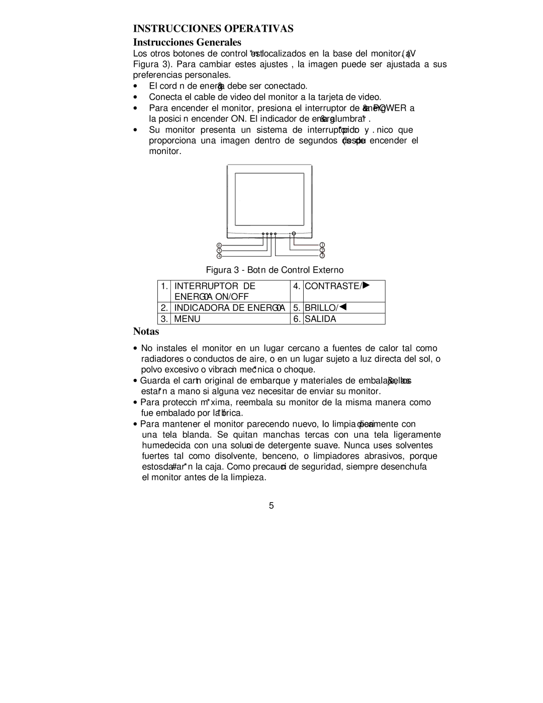 Philips 107E69 manual Instrucciones Operativas, Instrucciones Generales, Notas 