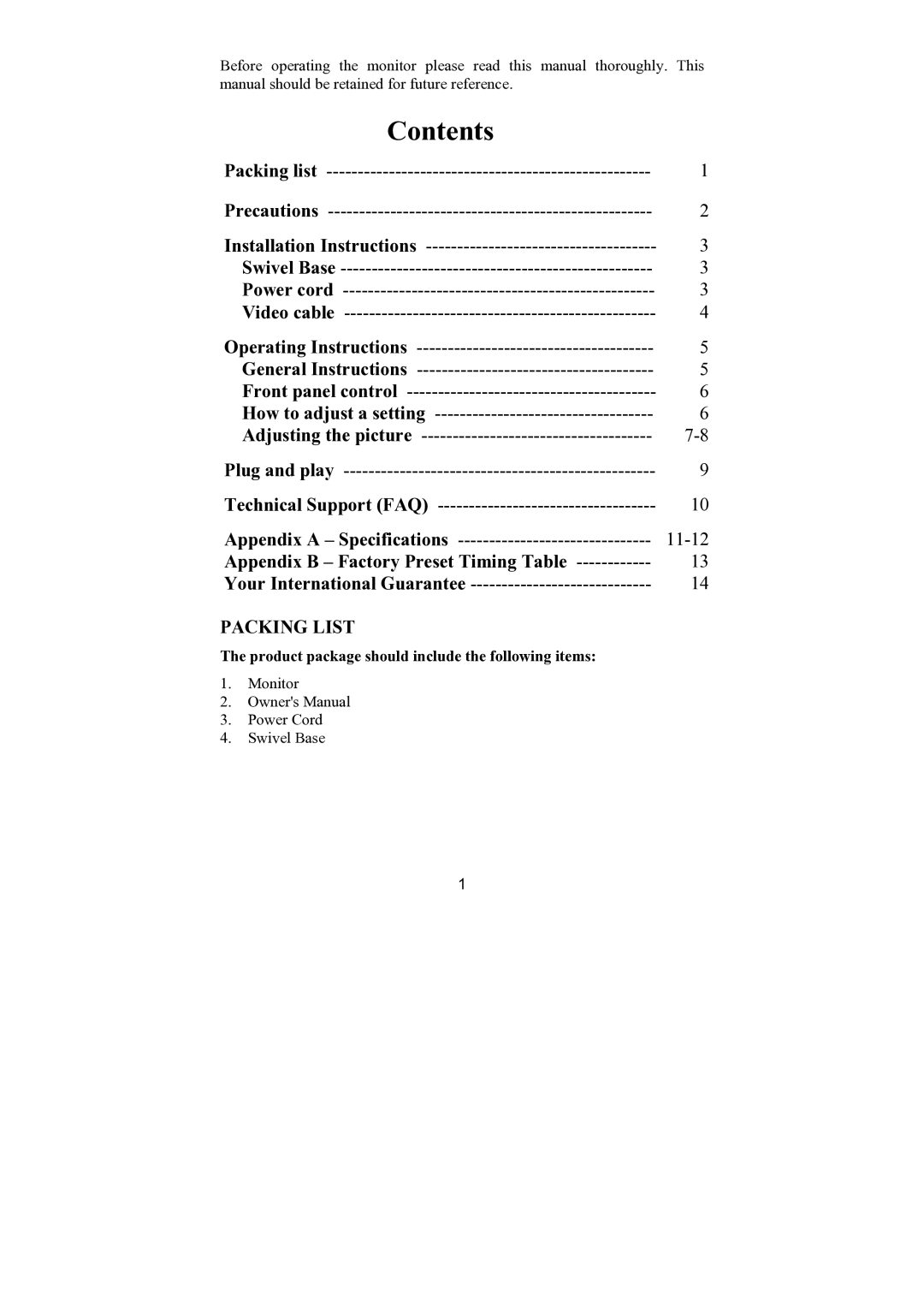 Philips 107E69 manual Contents 