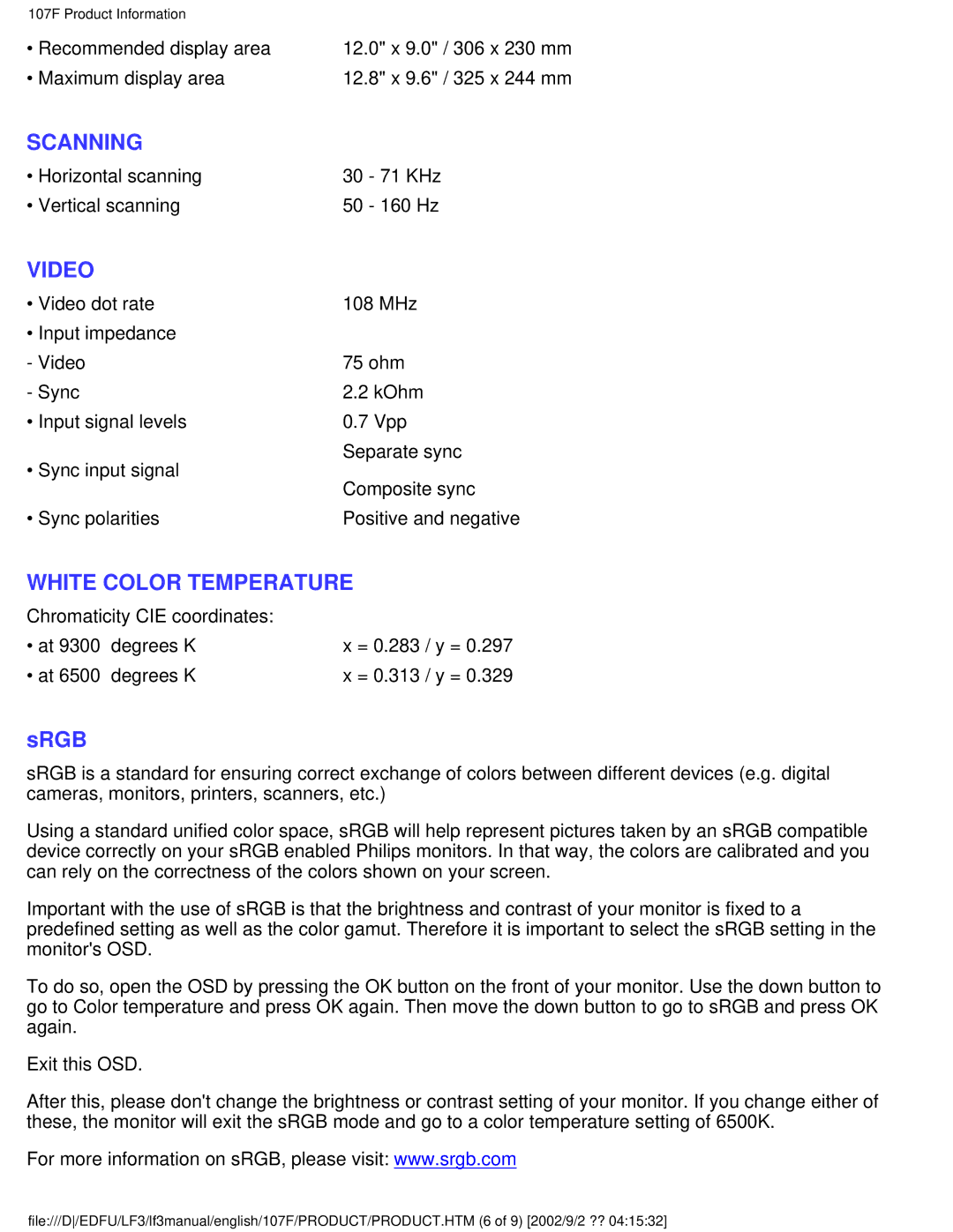 Philips 107F user manual Scanning 