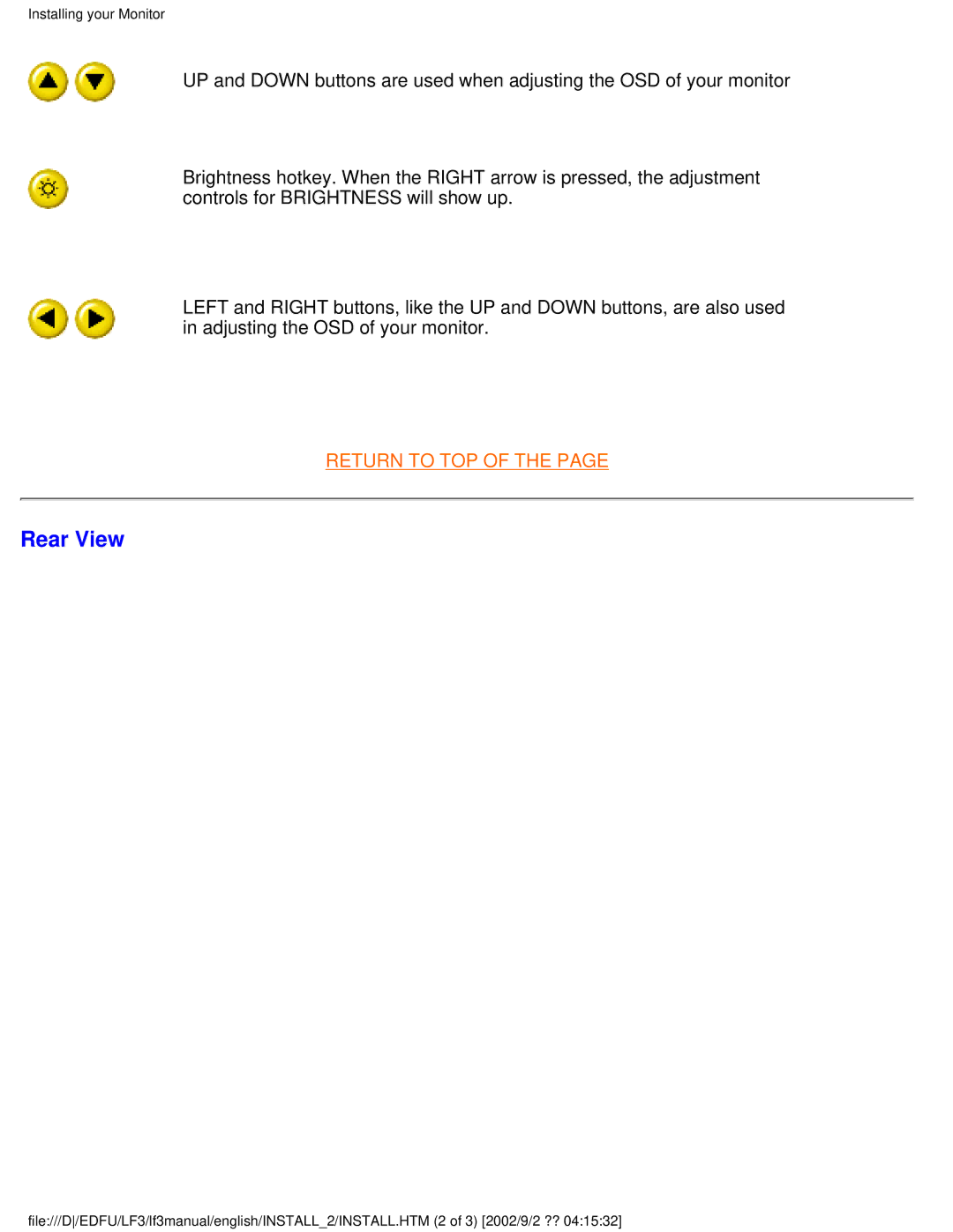 Philips 107F user manual Rear View 