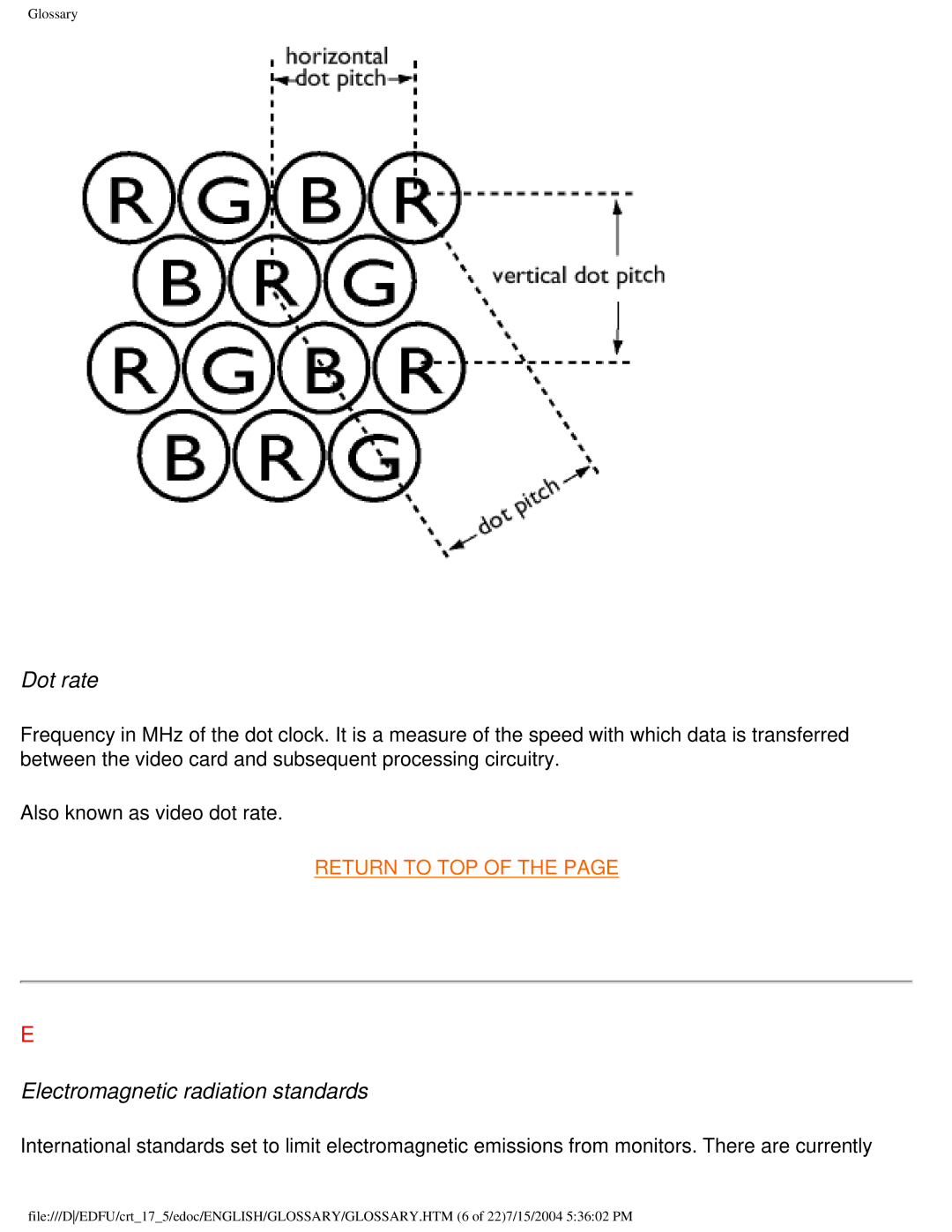 Philips 107G user manual Dot rate, Electromagnetic radiation standards 