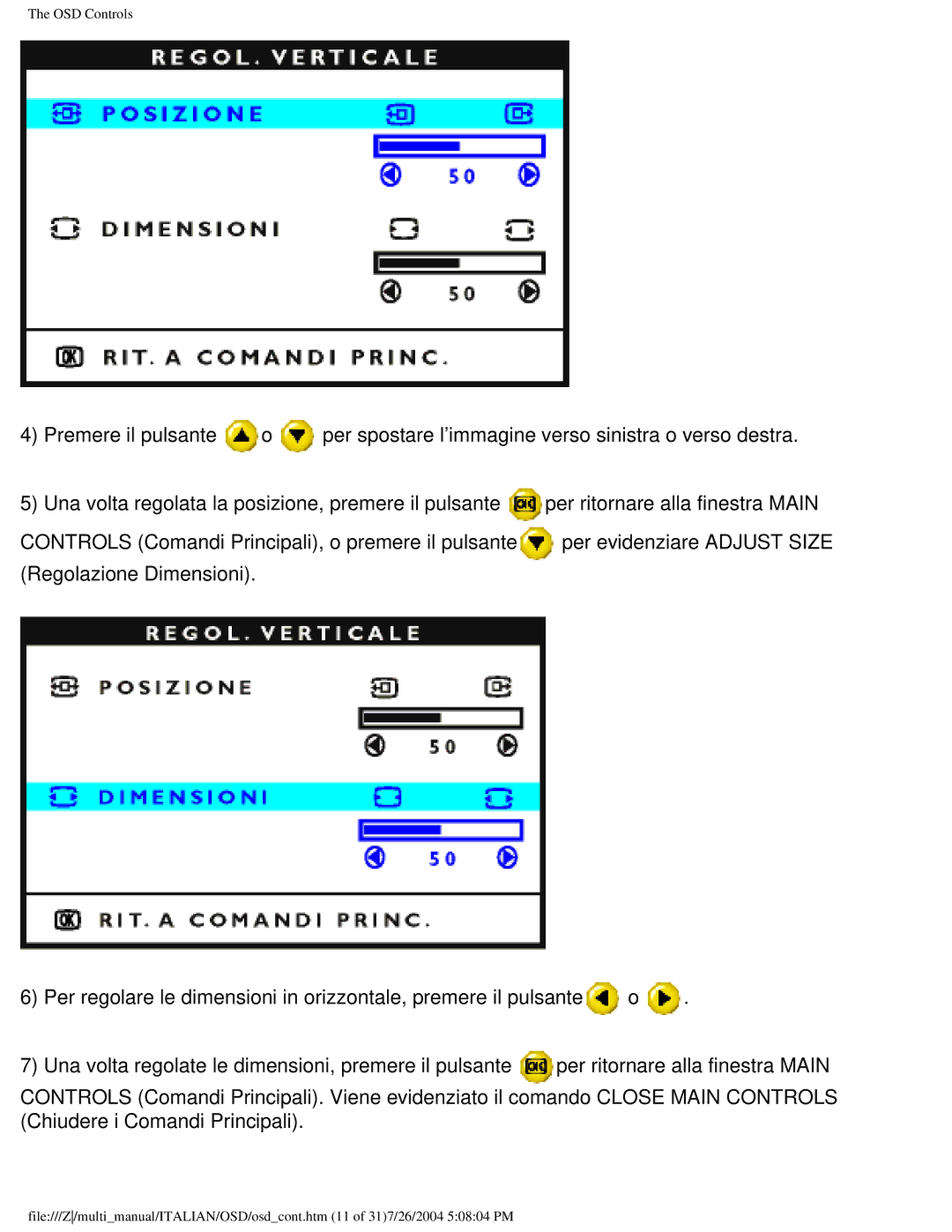 Philips 107P user manual OSD Controls 