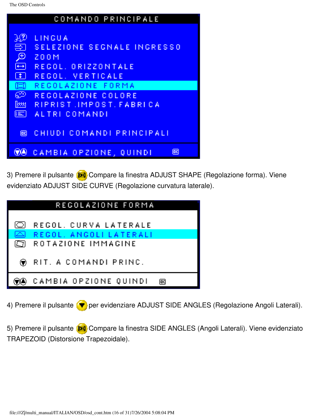 Philips 107P user manual OSD Controls 