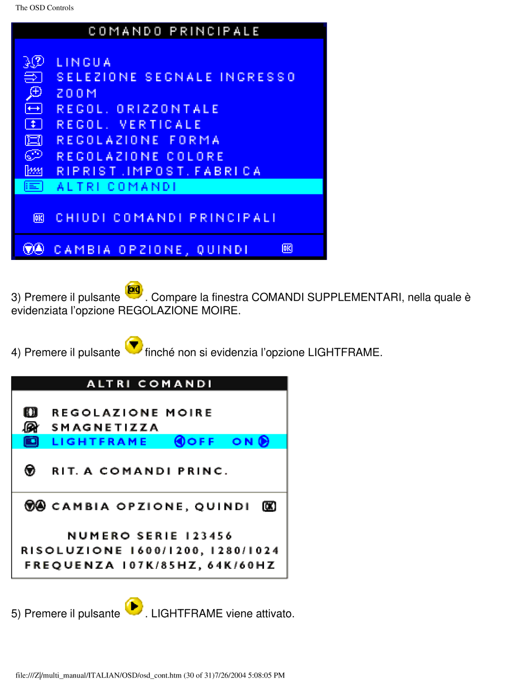 Philips 107P user manual OSD Controls 