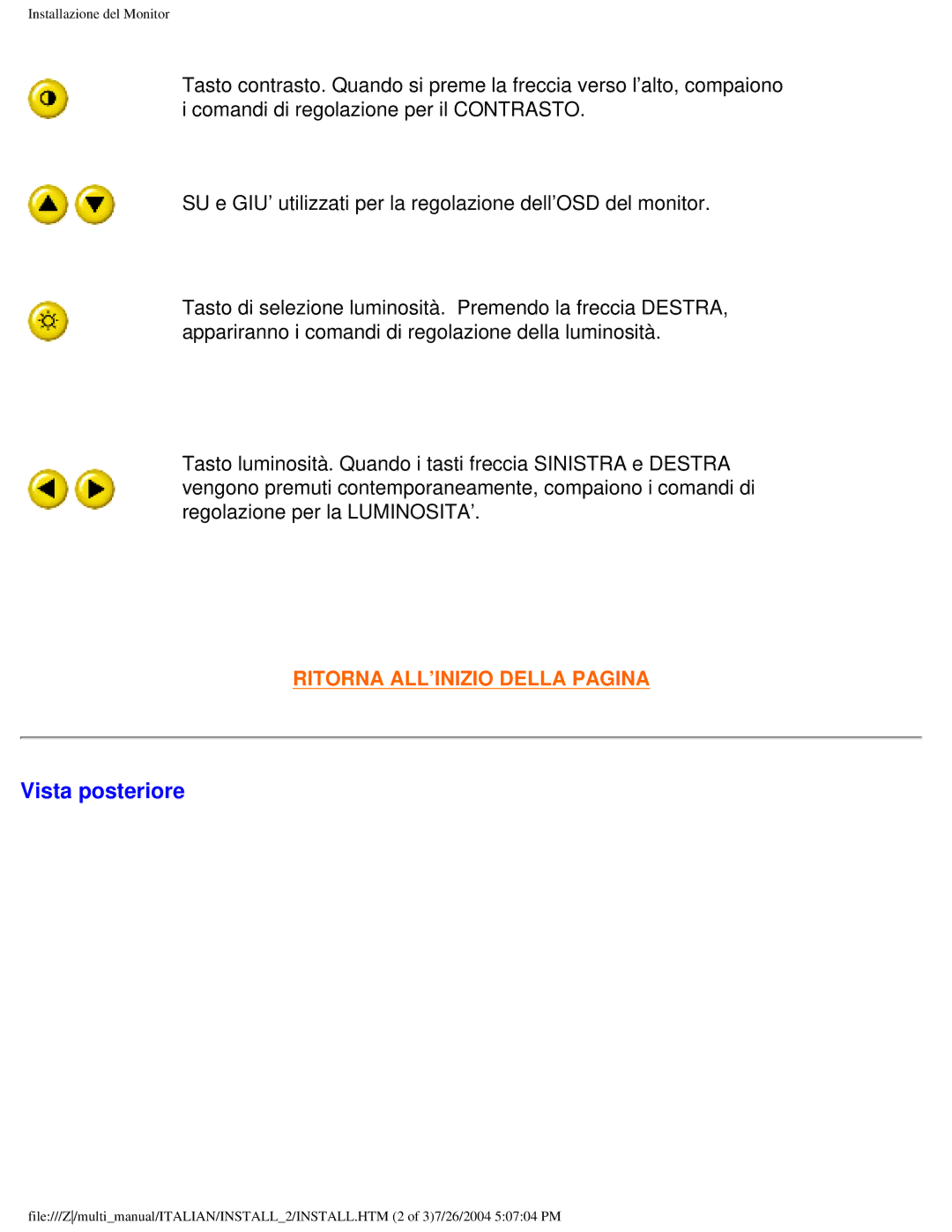 Philips 107P user manual Vista posteriore 