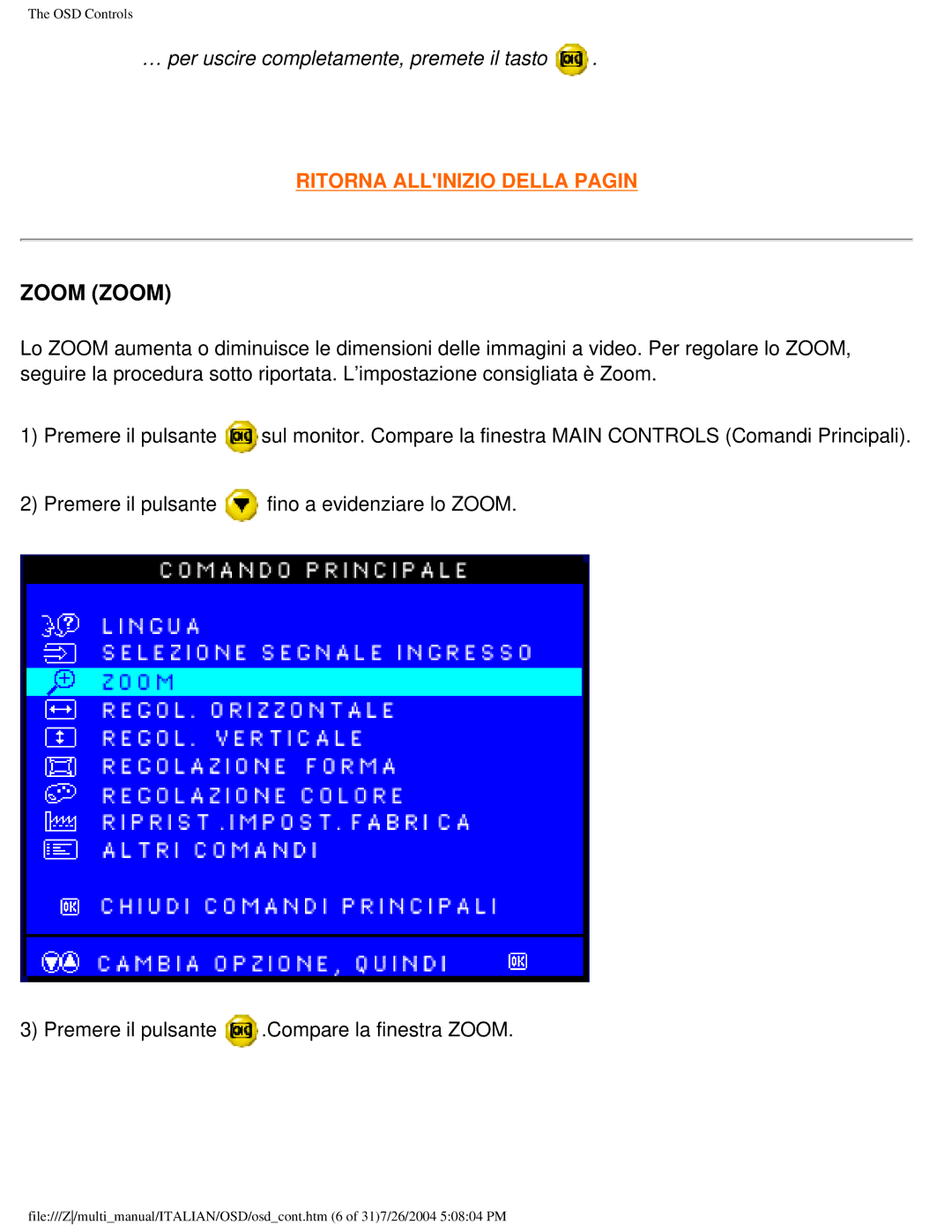 Philips 107P user manual Zoom Zoom 