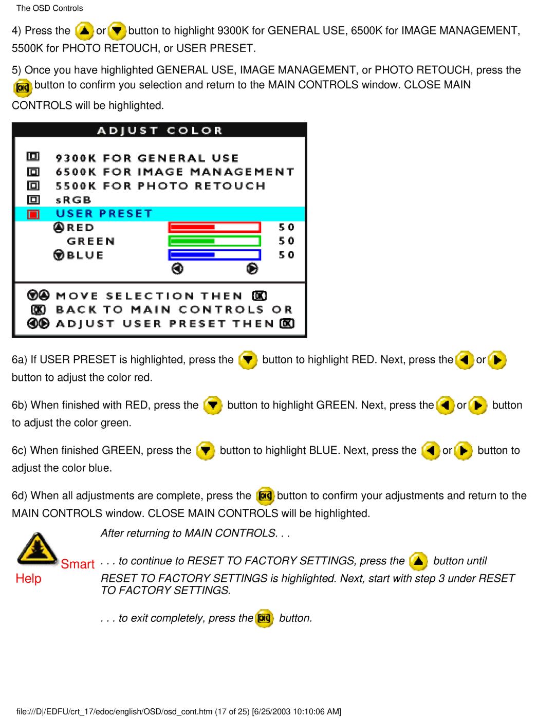 Philips 107P user manual To Factory Settings 