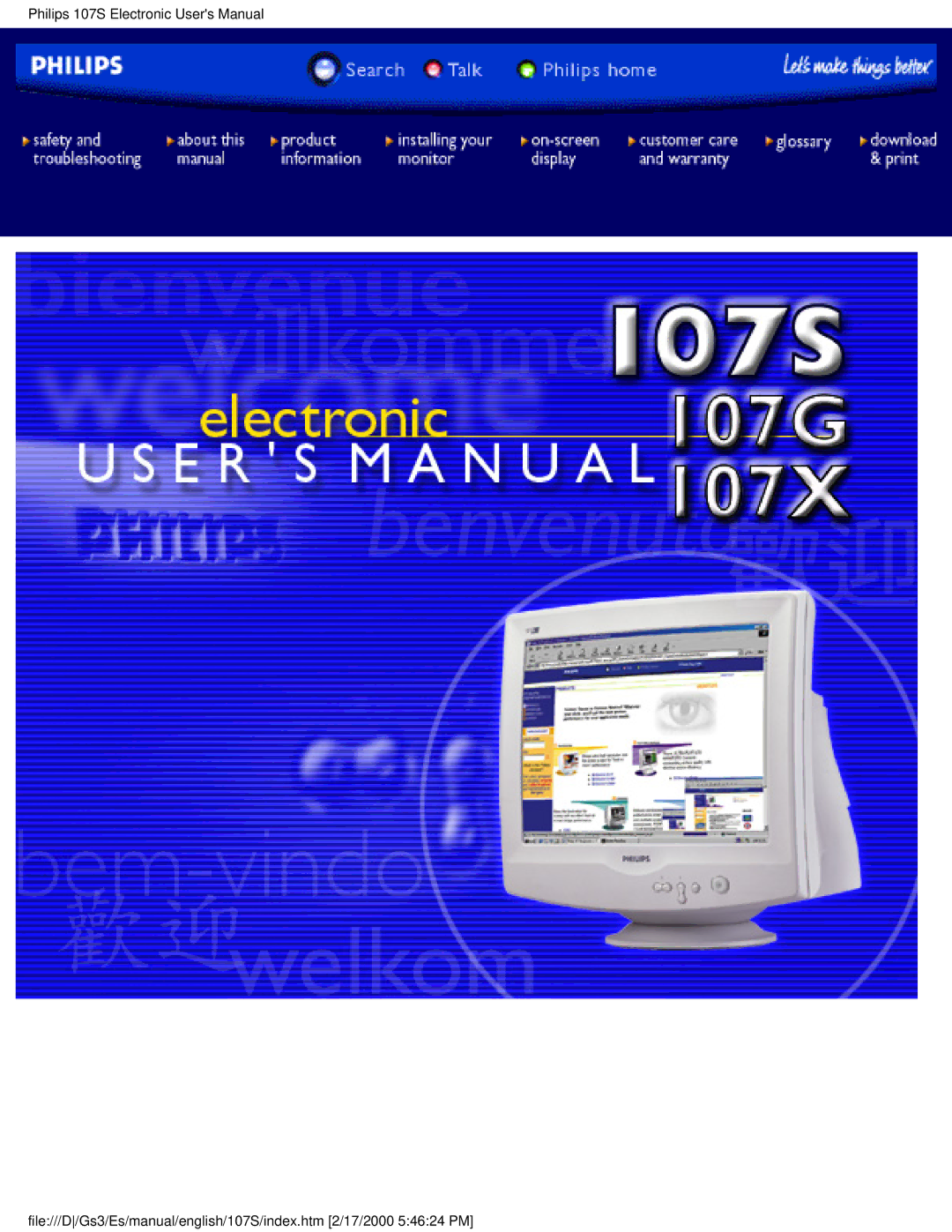 Philips 107S user manual 