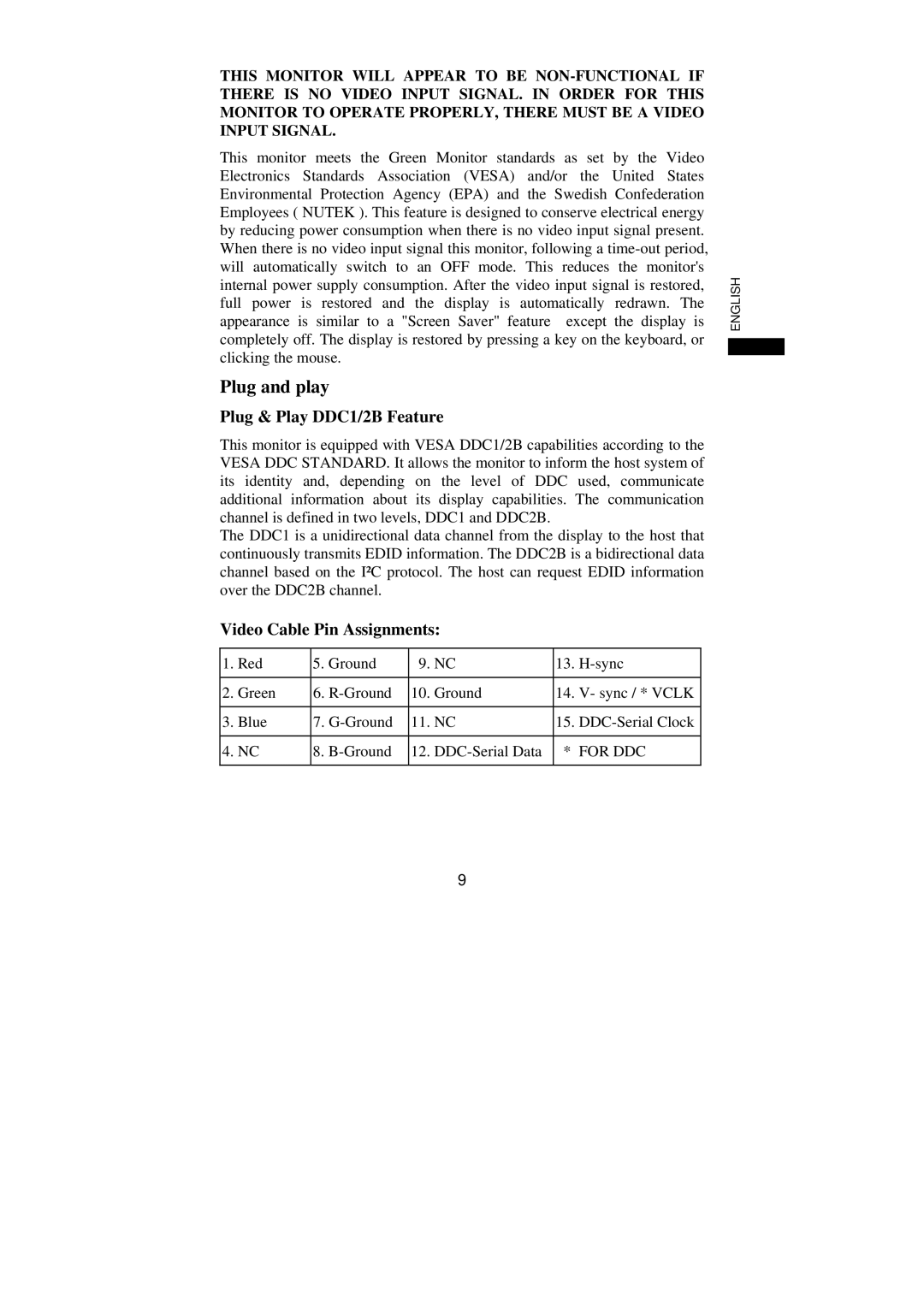 Philips 107S61, 107S63 user manual Plug and play, For DDC 